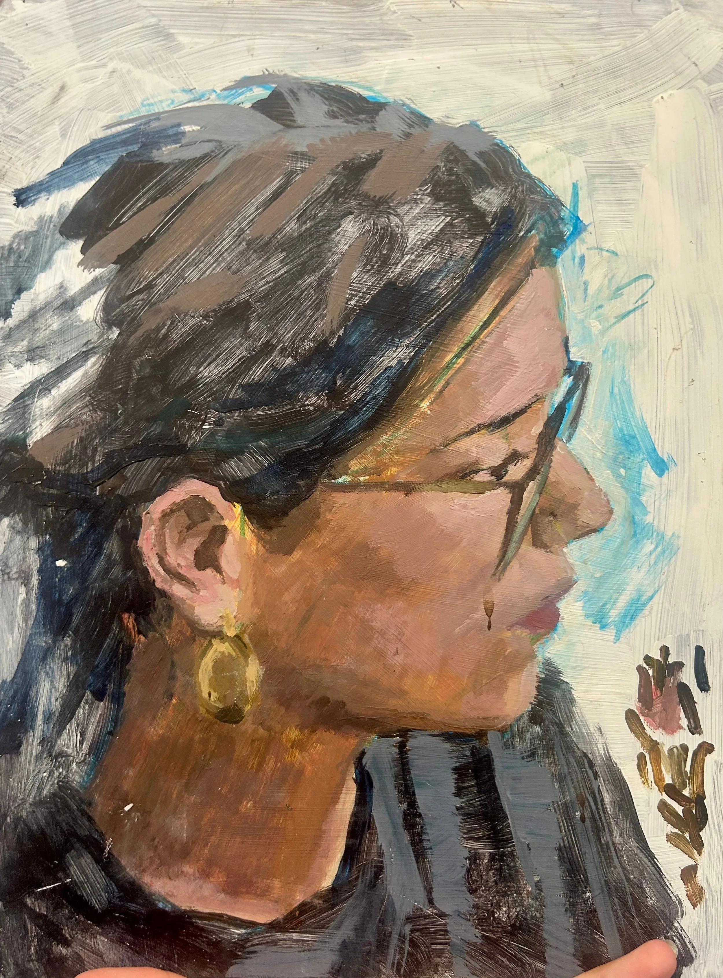 Live Portrait Study, 8" x 10", Acrylic, March 2026