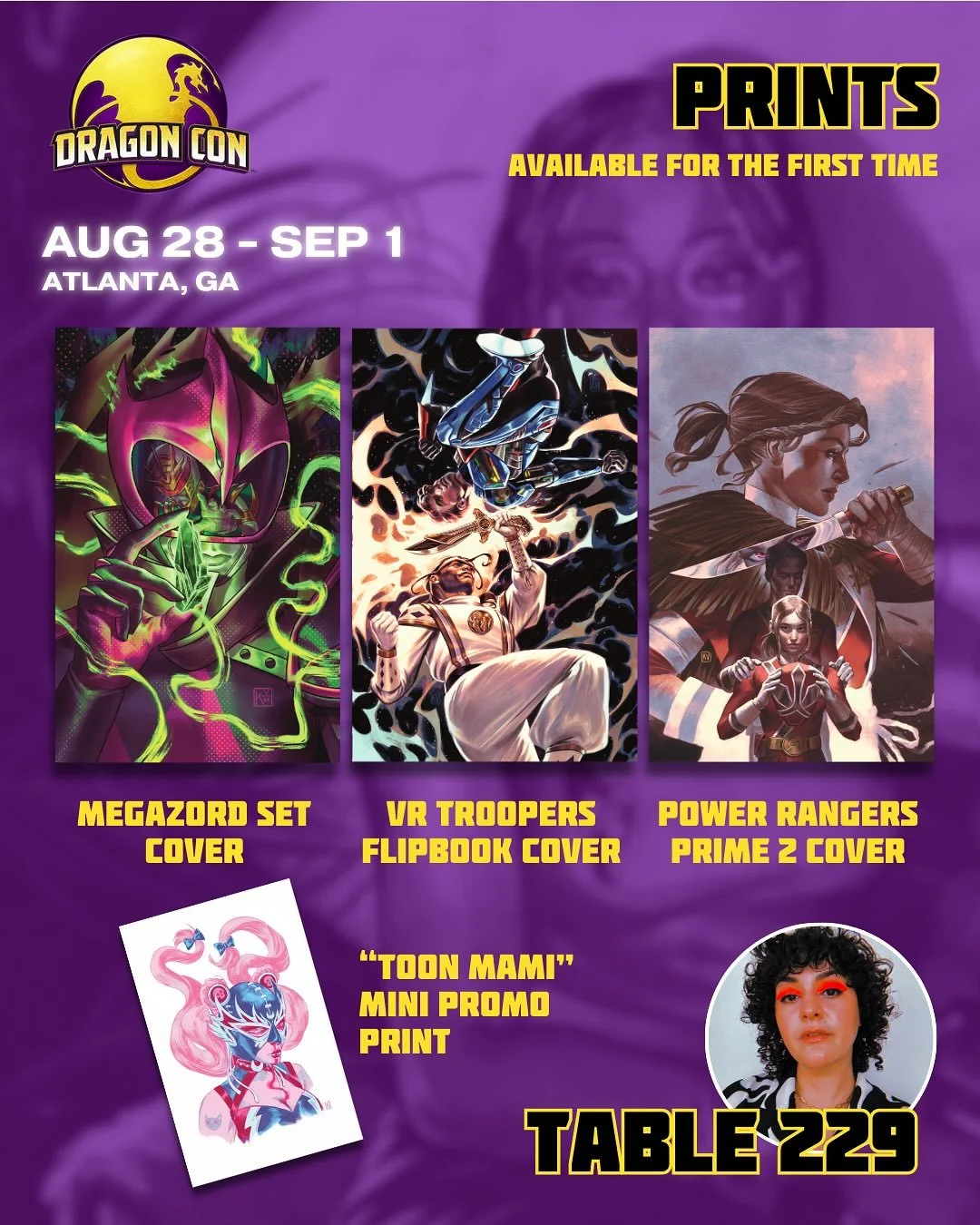 ⚡️It&rsquo;s my first year at @dragoncon EVER⚡️so I&rsquo;m debuting a limited number of new prints, including a mini print from the art book I&rsquo;m working on 🩷

Also, I&rsquo;m doing sketches inside my Cover Collection book and taking a small n