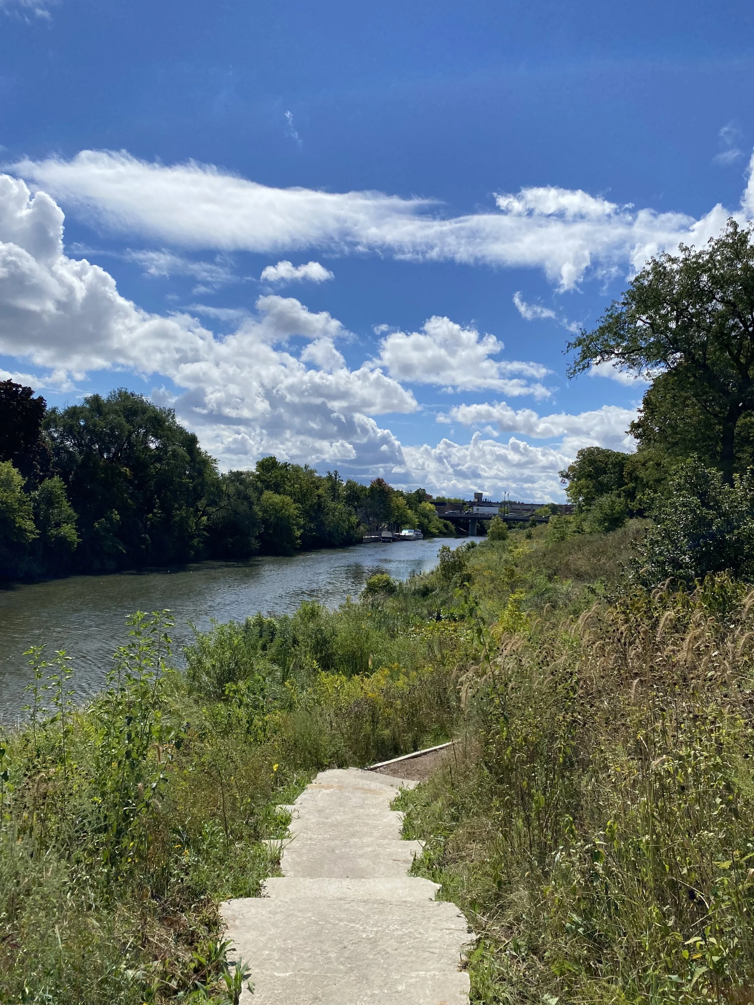 A path on the riverwalk by our therapist office in Avondale showing support and direction