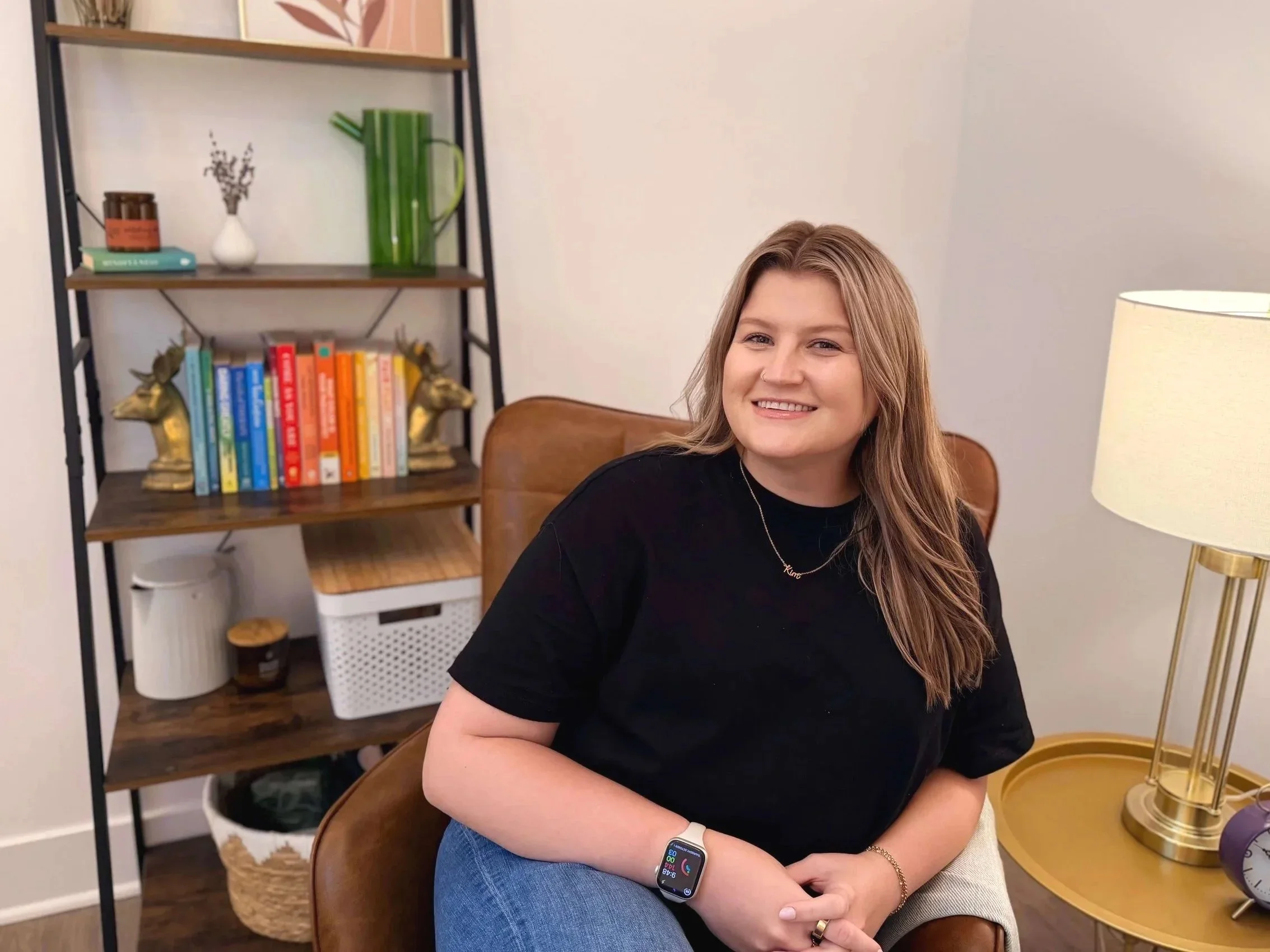 Female ADHD therapist in-person Logan Square affirming office space
