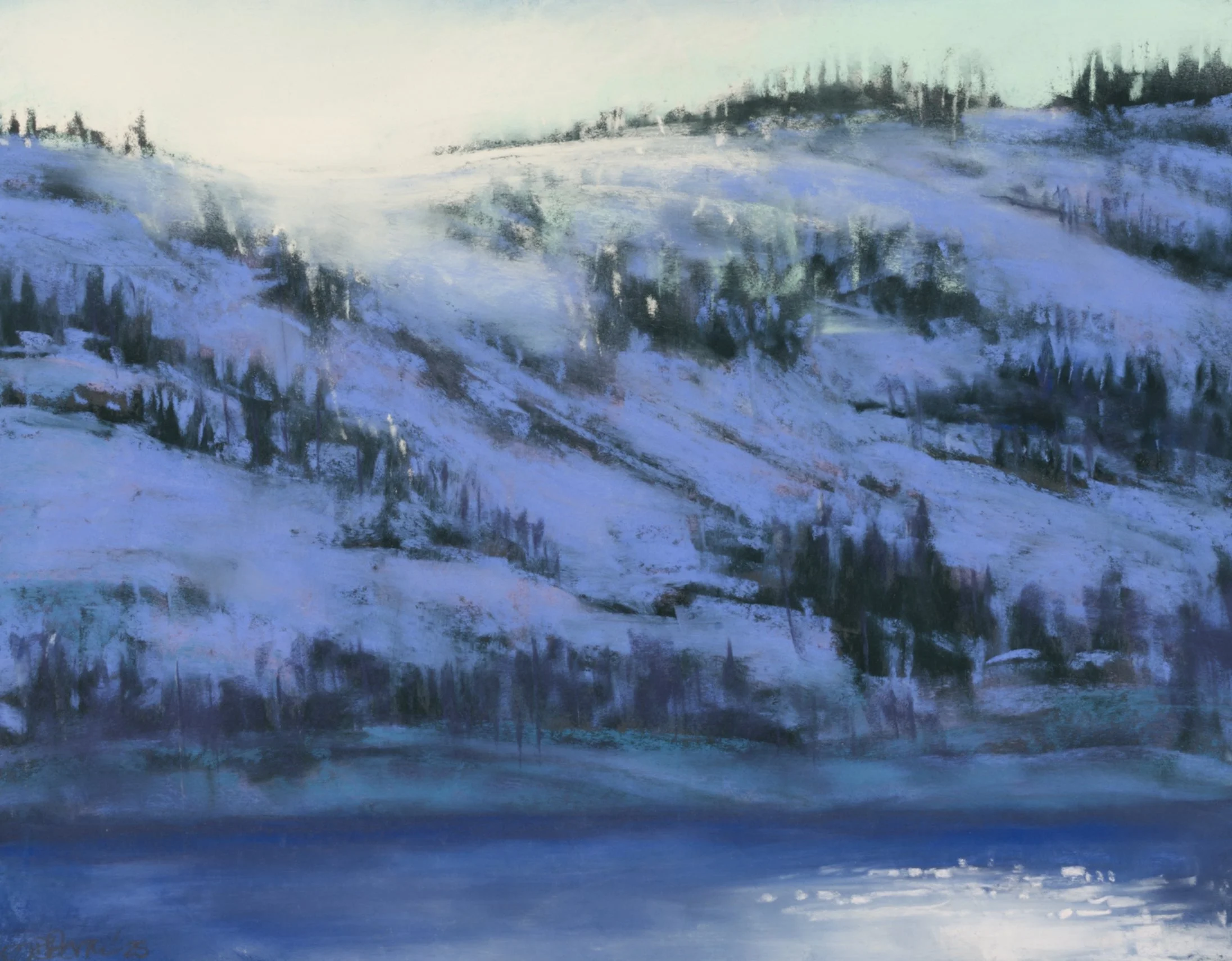 purple shadows, sunrise northern bc, pastel landscape sunrise