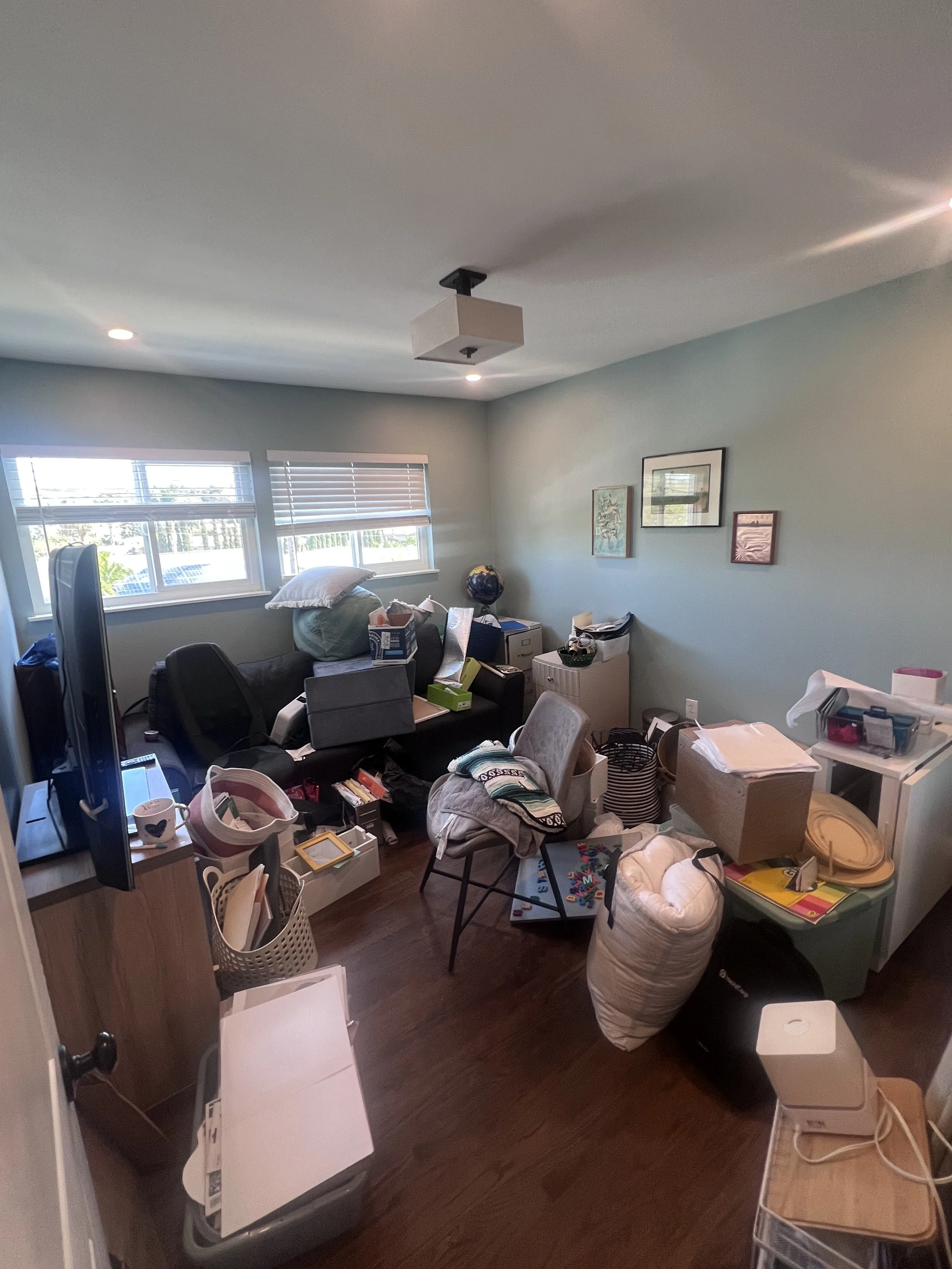 BEFORE in the client's bonus room.