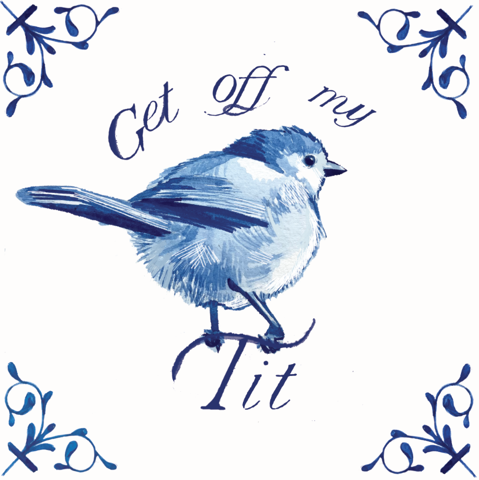 American Bushtit 4X4 Tile