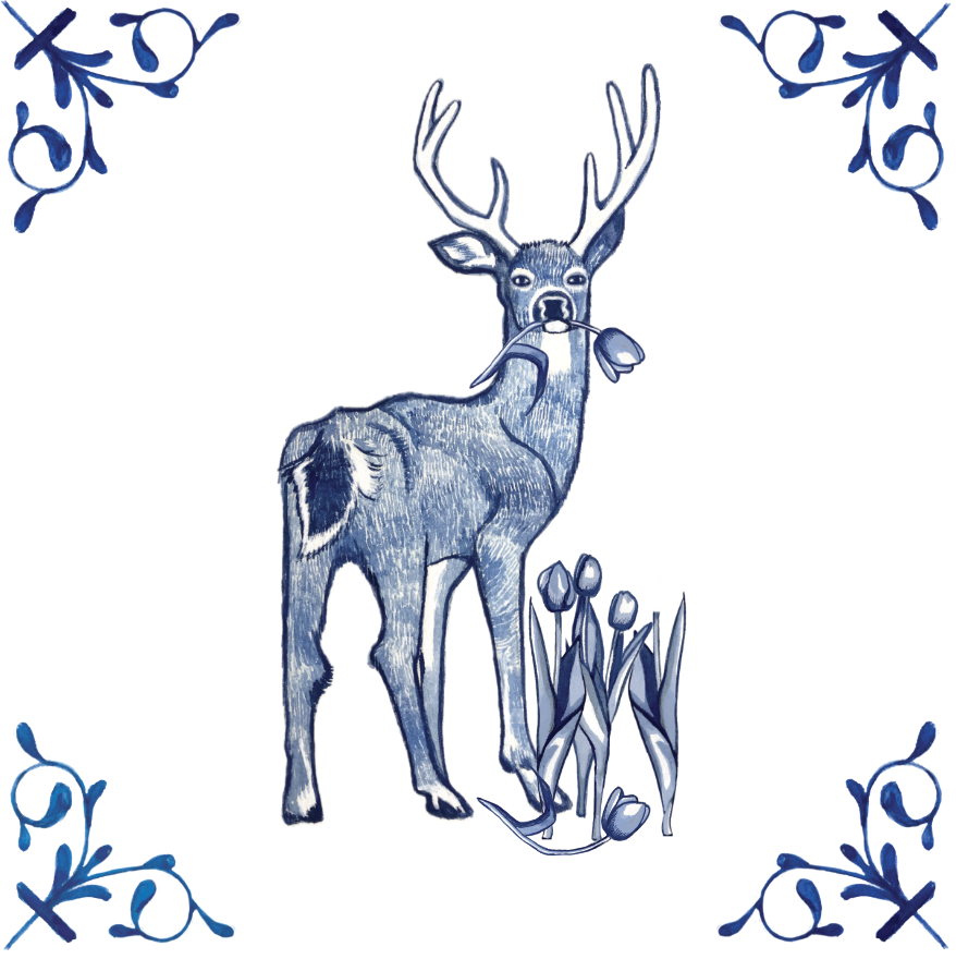 Black Tailed Deer 4X4 Tile
