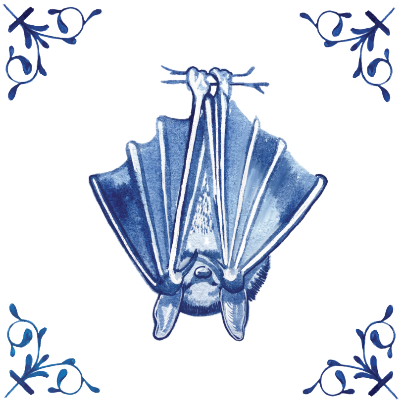 Little Brown Bat 4X4 Tile