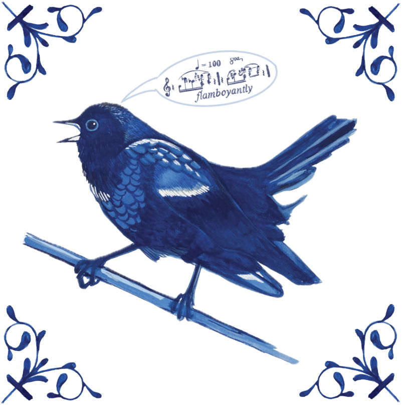 Red Winged Blackbird 4X4 Tile