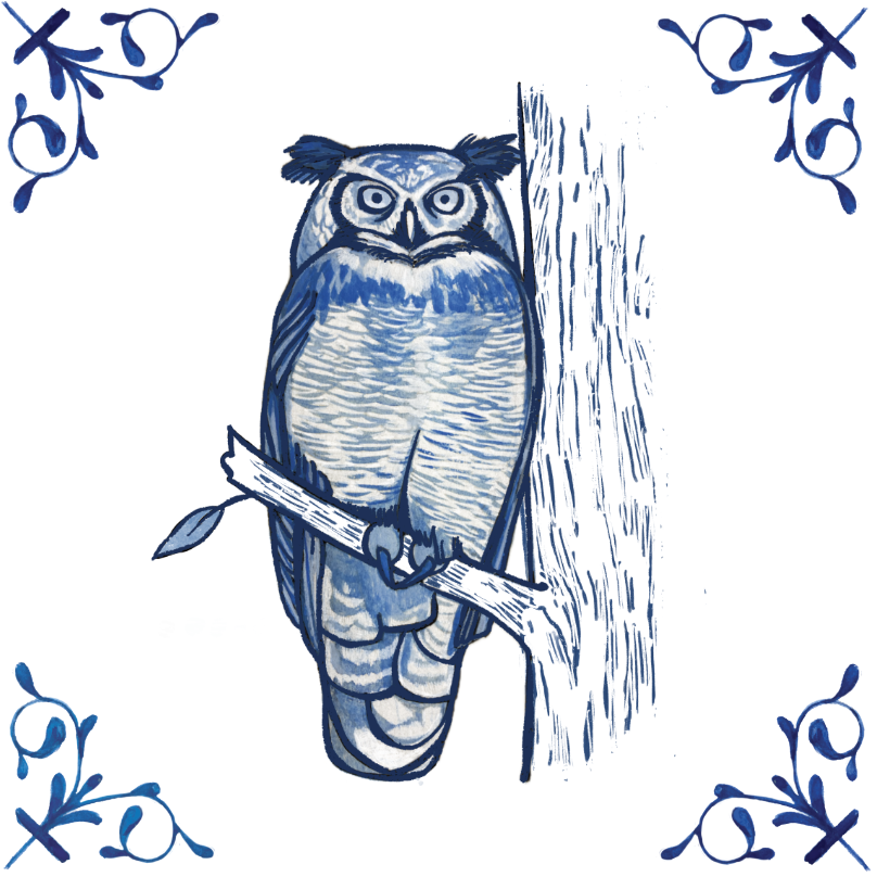 Great Horned Owl 4X4 Tile
