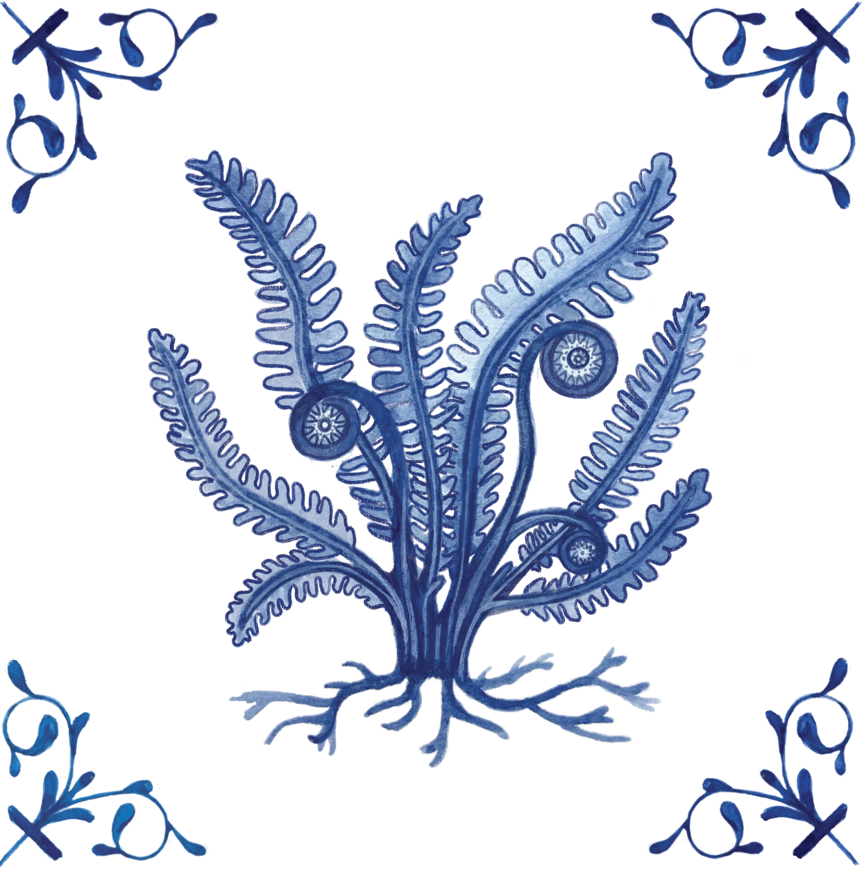 Deer Fern 4X4 Tile