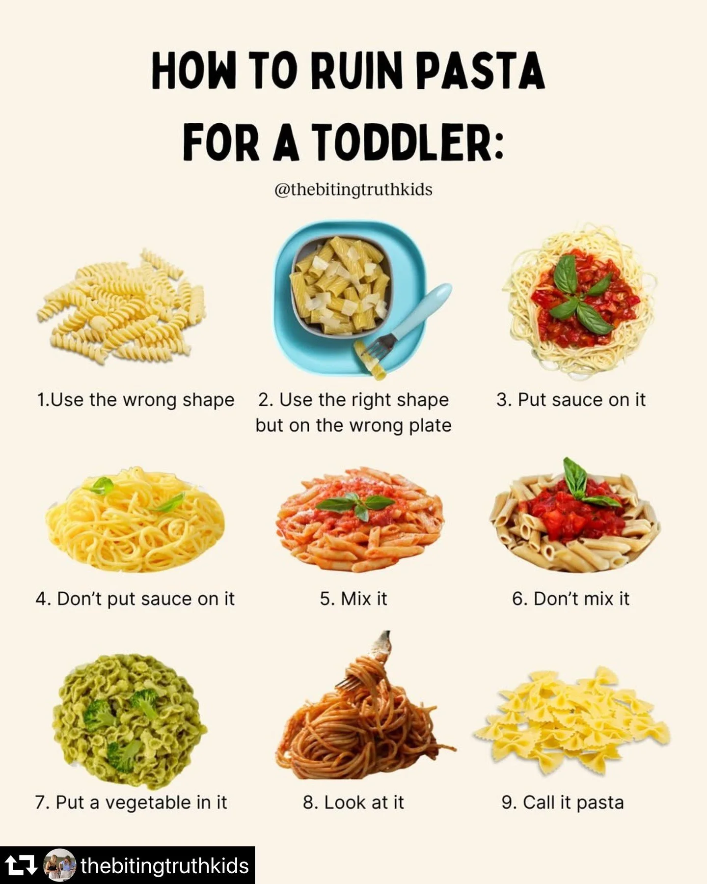 Godspeed to all parents of toddlers.

What's your toddler's most ridiculous food rule?

.
.
.
.
.
.

(Credit: @thebitingtruthkids) 

#ParentingHumor #ParentLife #FeelGoodFriday #ItTakesaValley