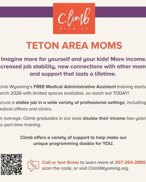 Don&rsquo;t miss your opportunity to join @climb_wyoming FREE Medical Administrative Assistant training!  Limited spaces available.  Join a quick 30 Information Meeting over Zoom this Friday 2/27/26 from 12 pm &ndash; 12:30 pm to learn how you can ge