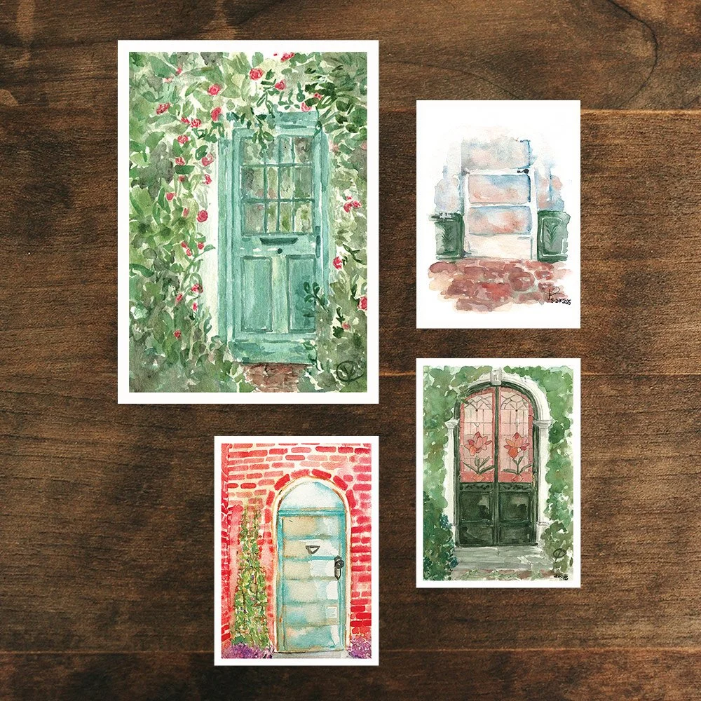 Botanical Doors - Blank Cards