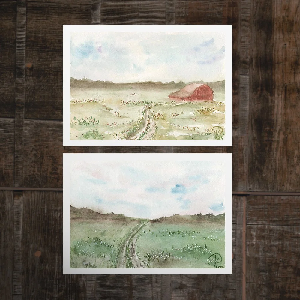 "Country Fields" - Blank Cards