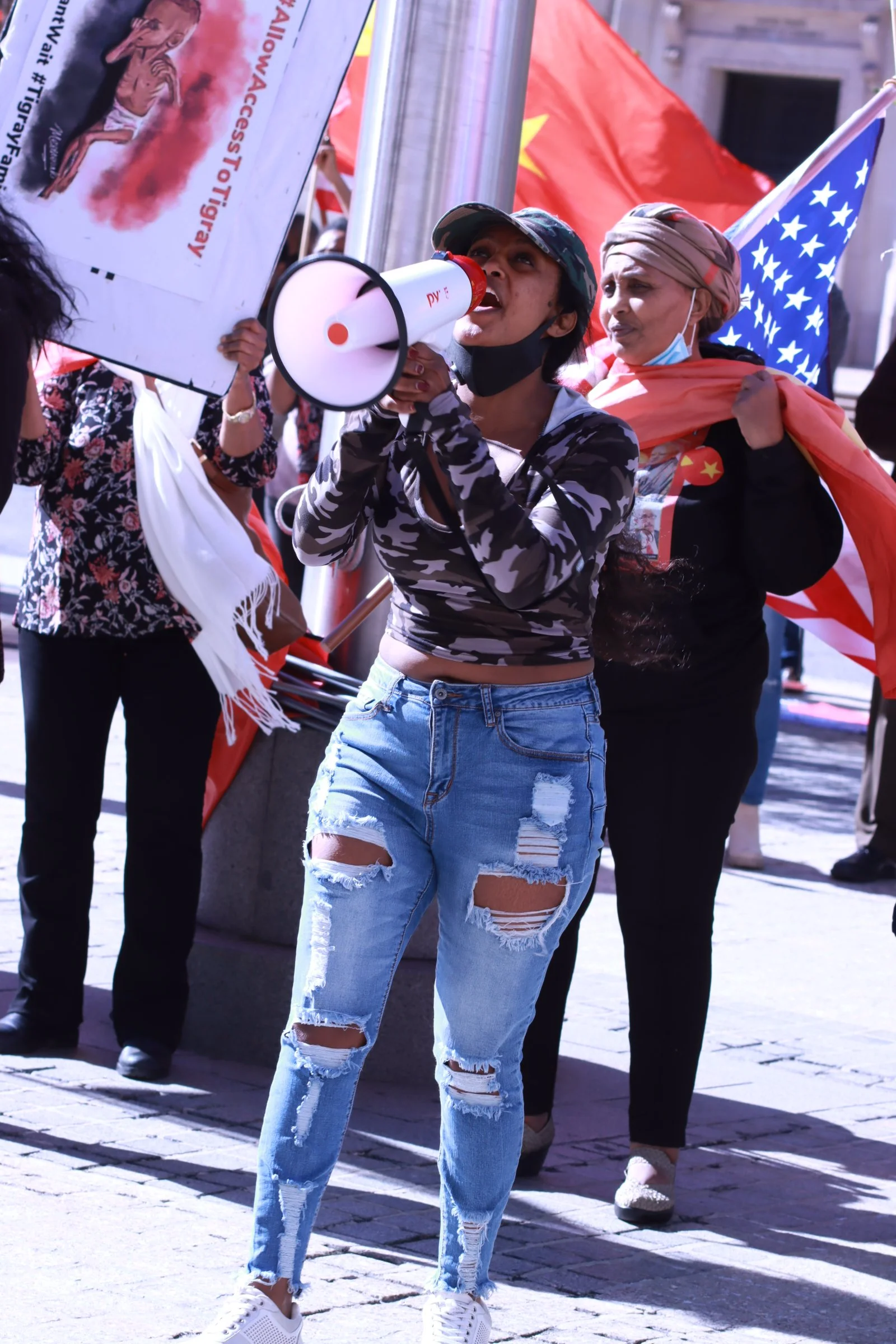tigray ethiopian protest in washington dc during biden presidency, lady speaker