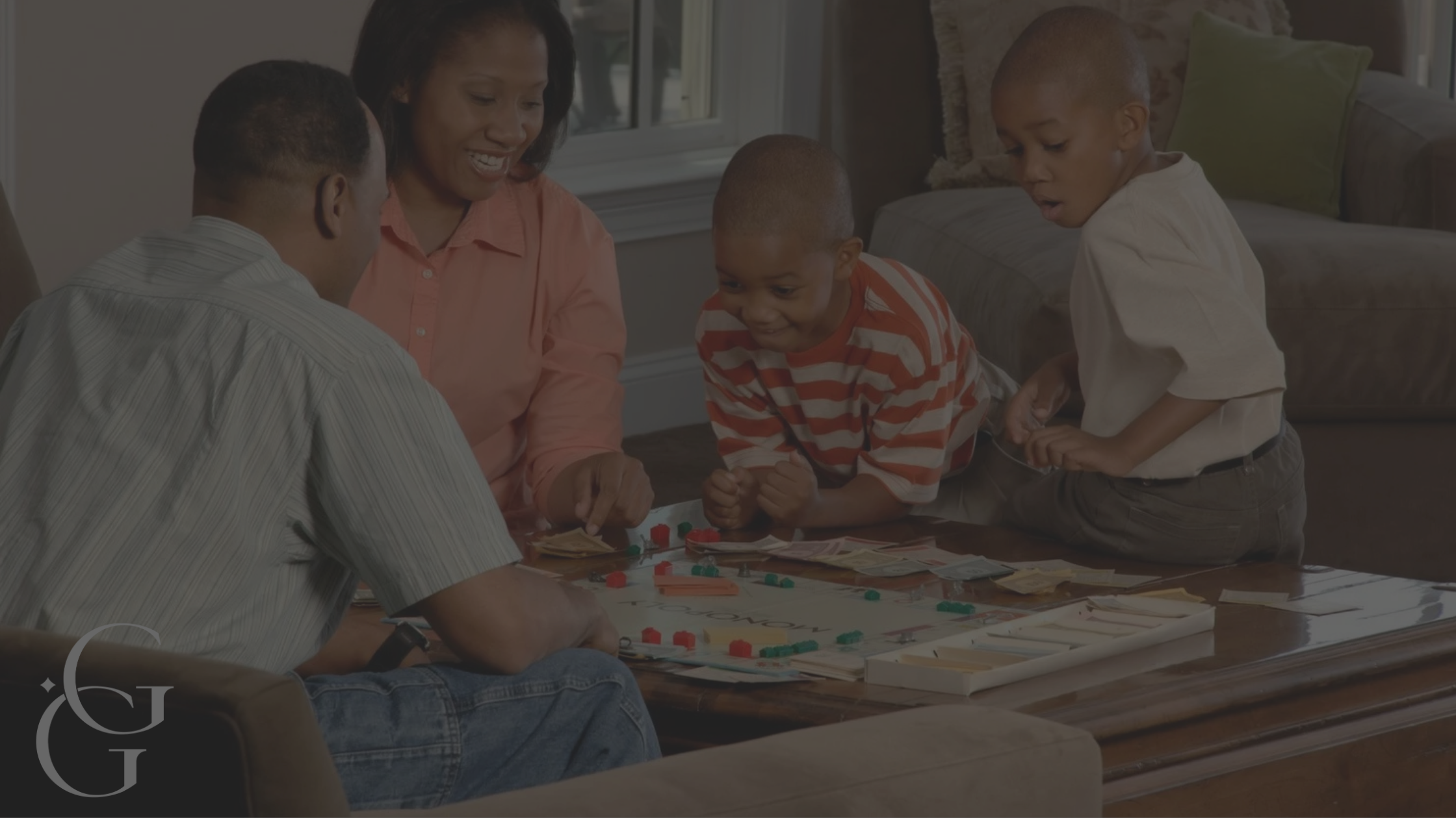 Family playing game together