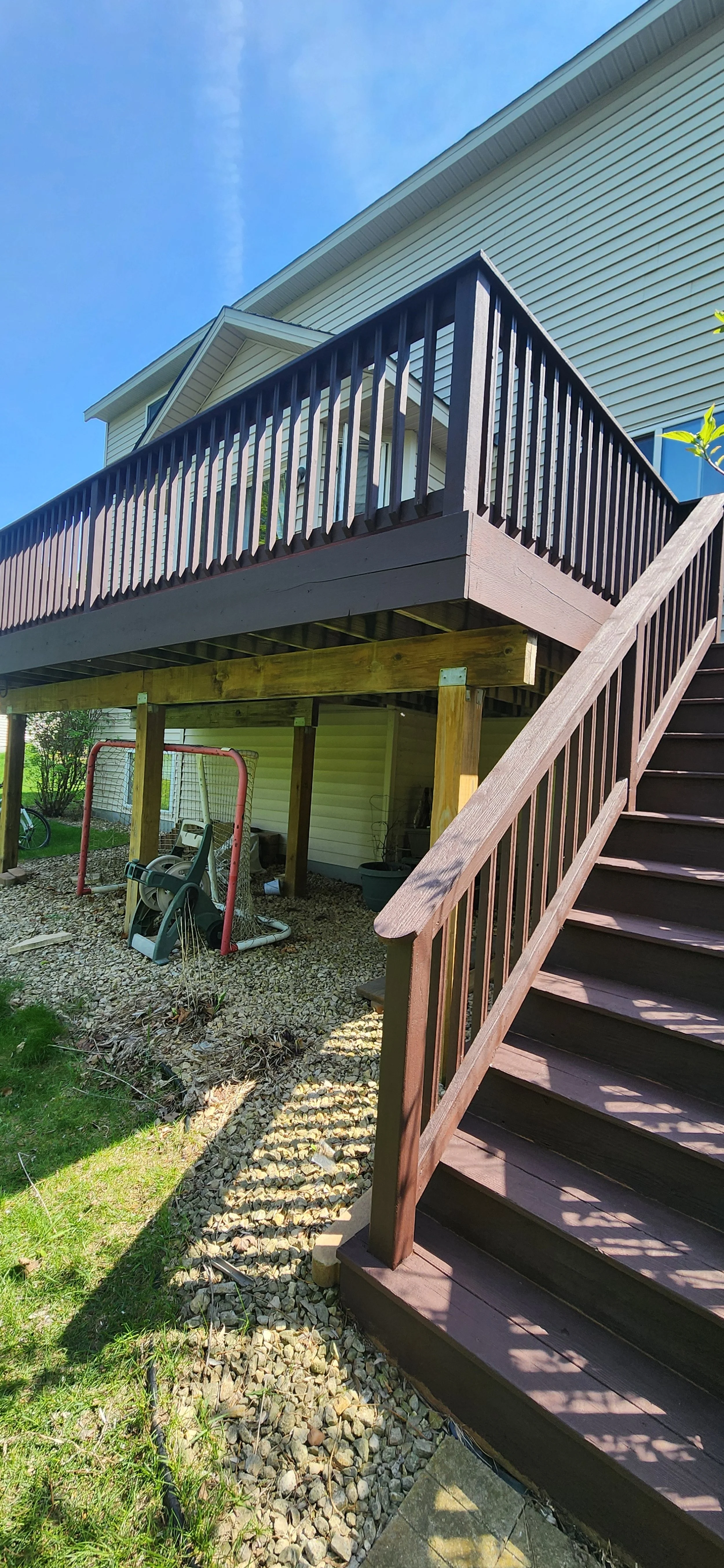 power wash, gap fill, and stain. 