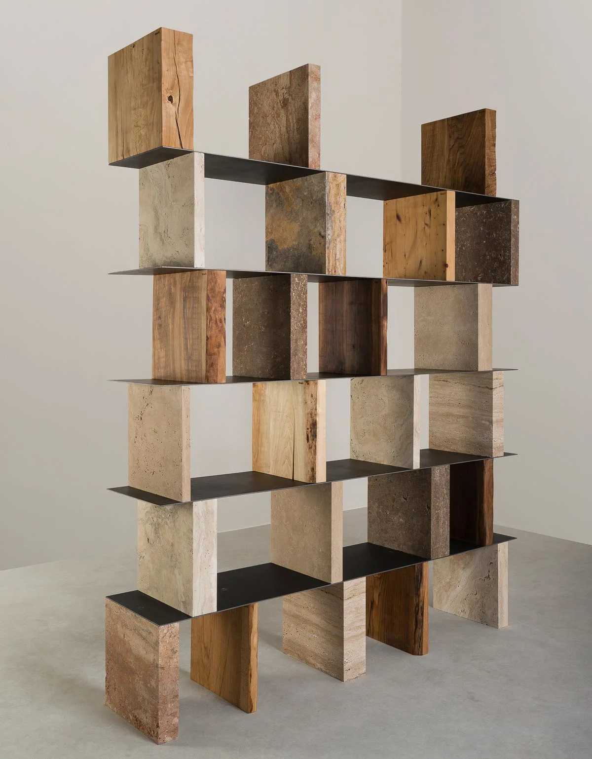 Vaselli stone bookcase at Salone in Las Vegas