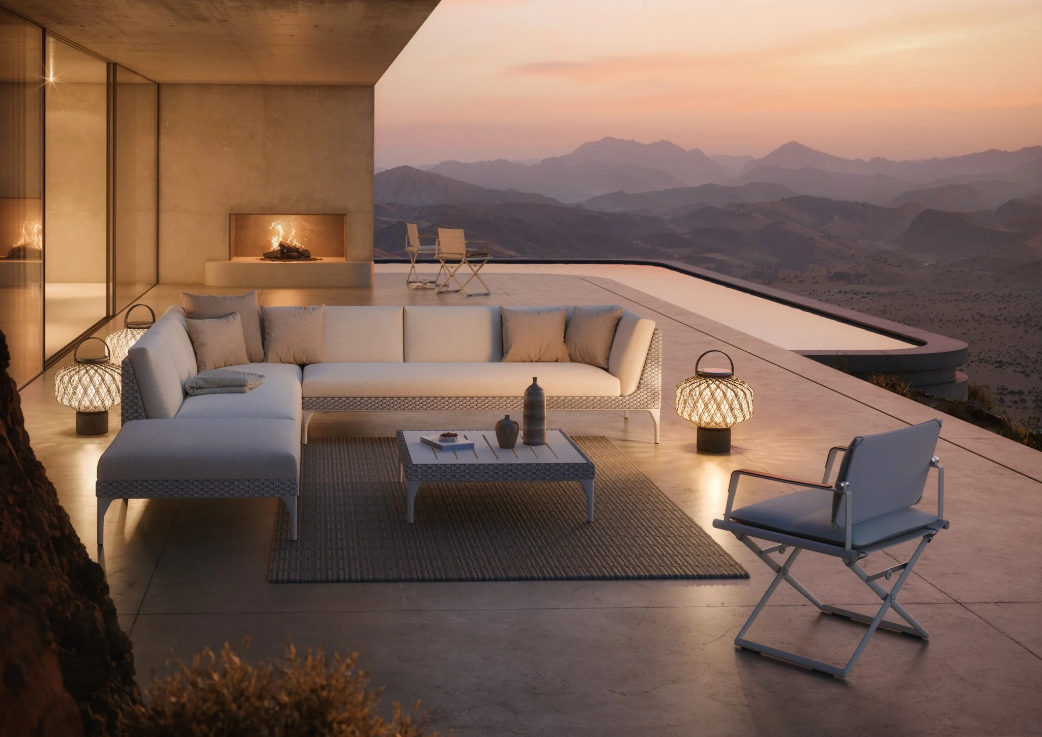 DEDON High-end modern outdoor furniture at Salone Las Vegas.