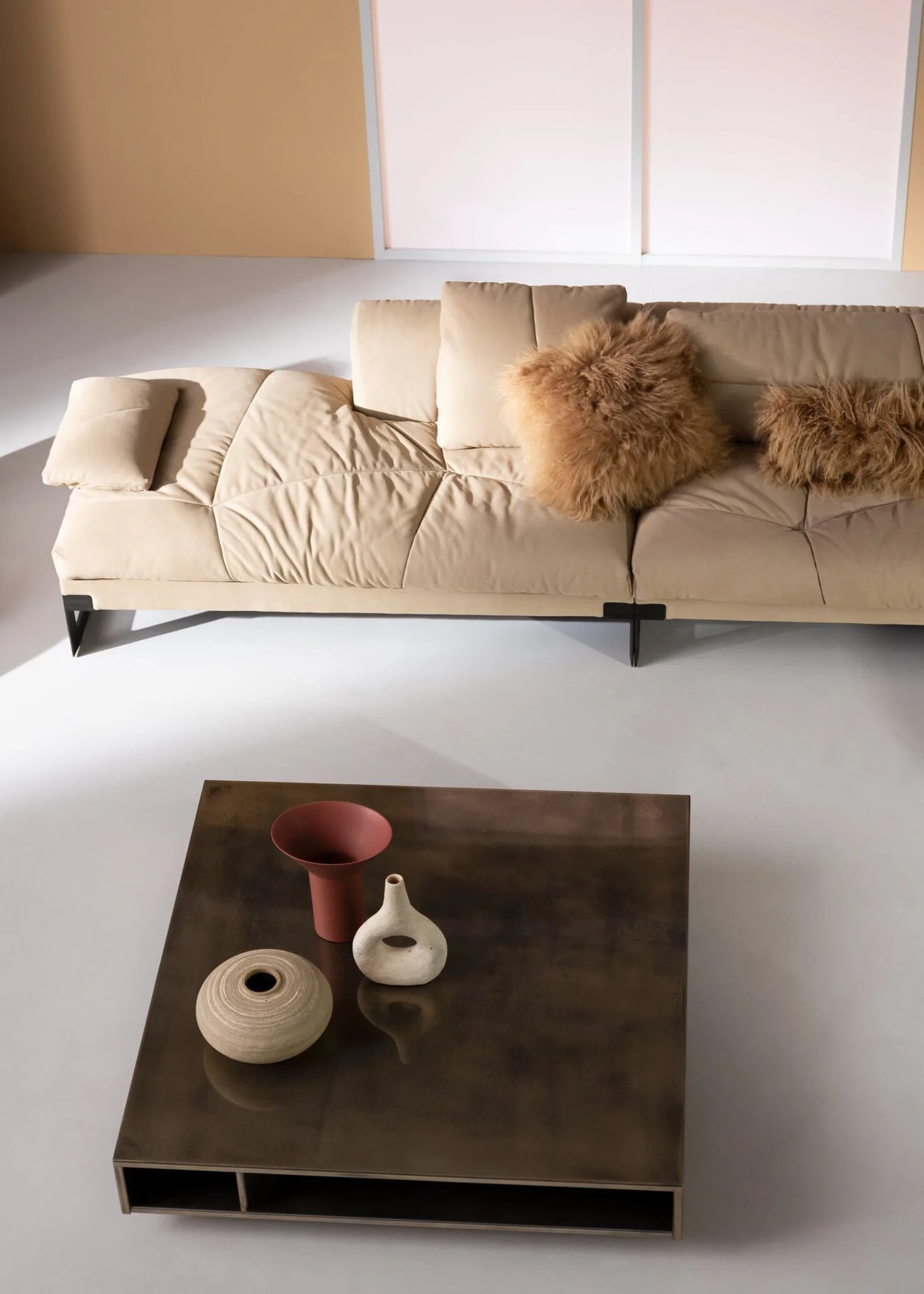 Baxter leather sofa - luxury Italian furniture at Salone Las Vegas