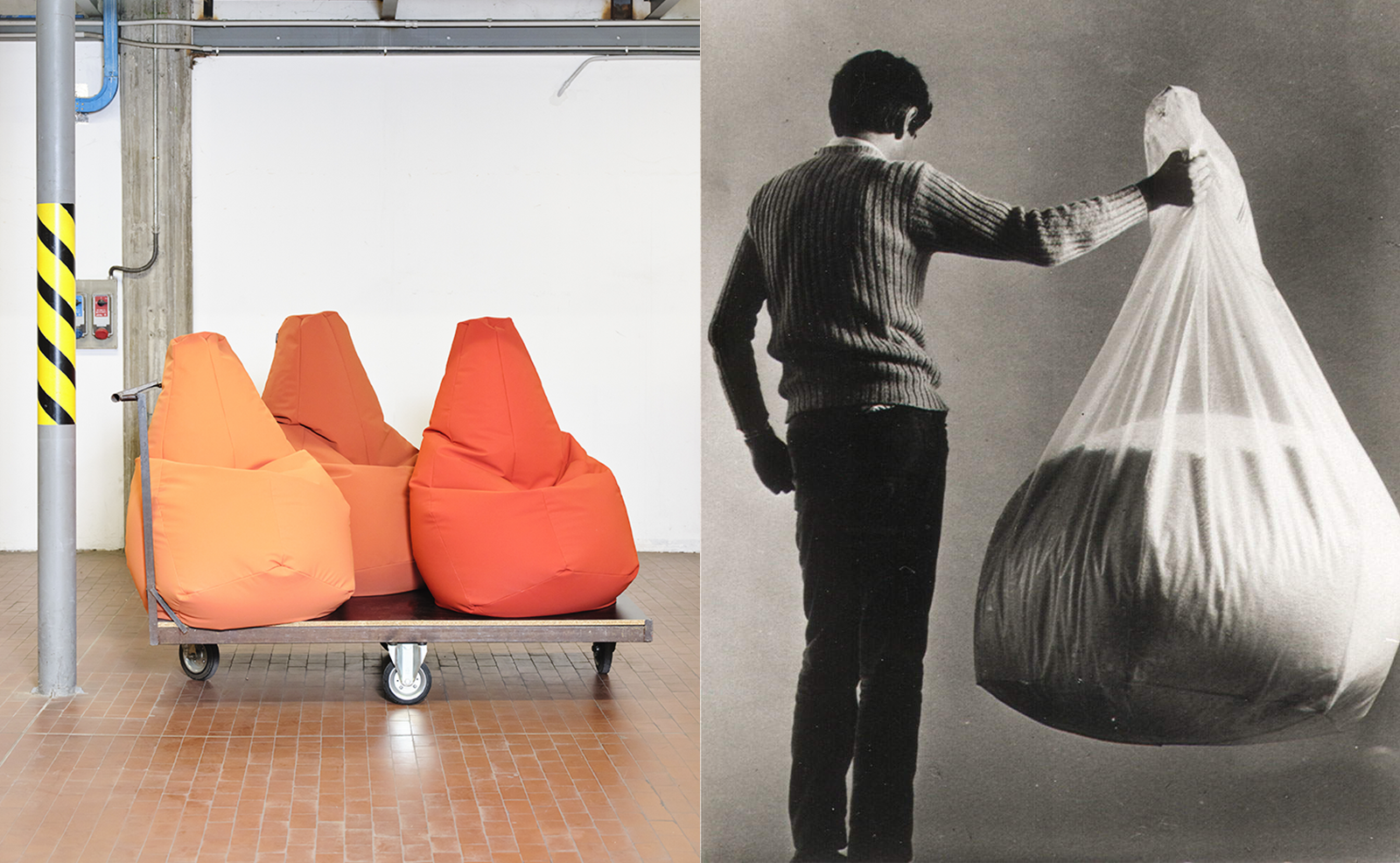 Sacco bean bag chair by Zanotta, in the MoMA permanent collection. Available at Salone Las Vegas