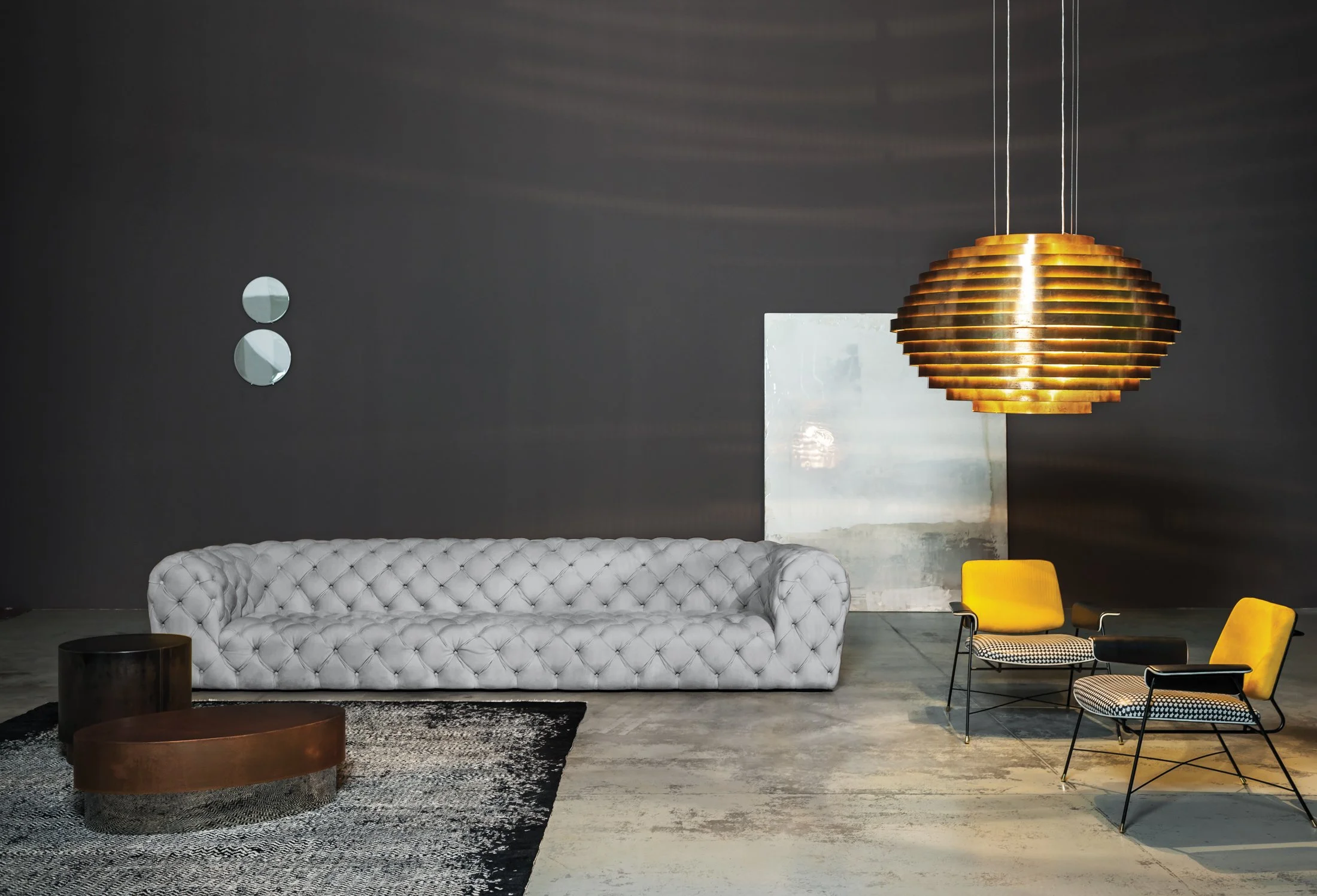 Baxter Chester Moon leather sofa - luxury Italian furniture at Salone Las Vegas