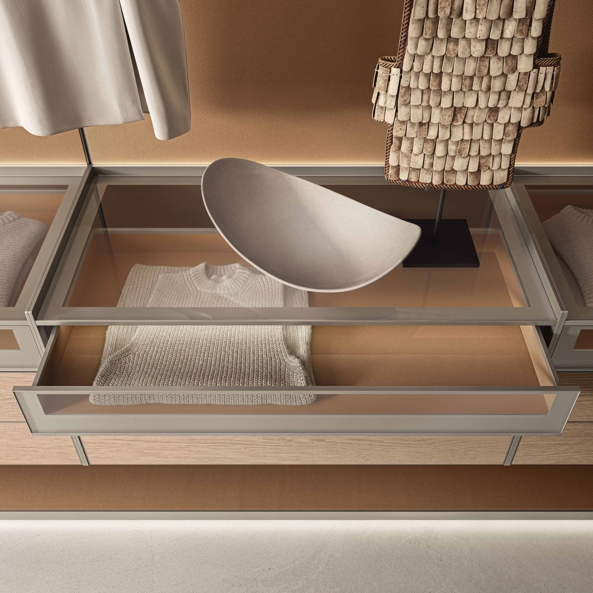 Rimadesio Hedon luxury walk-in closet system - Salone Las Vegas