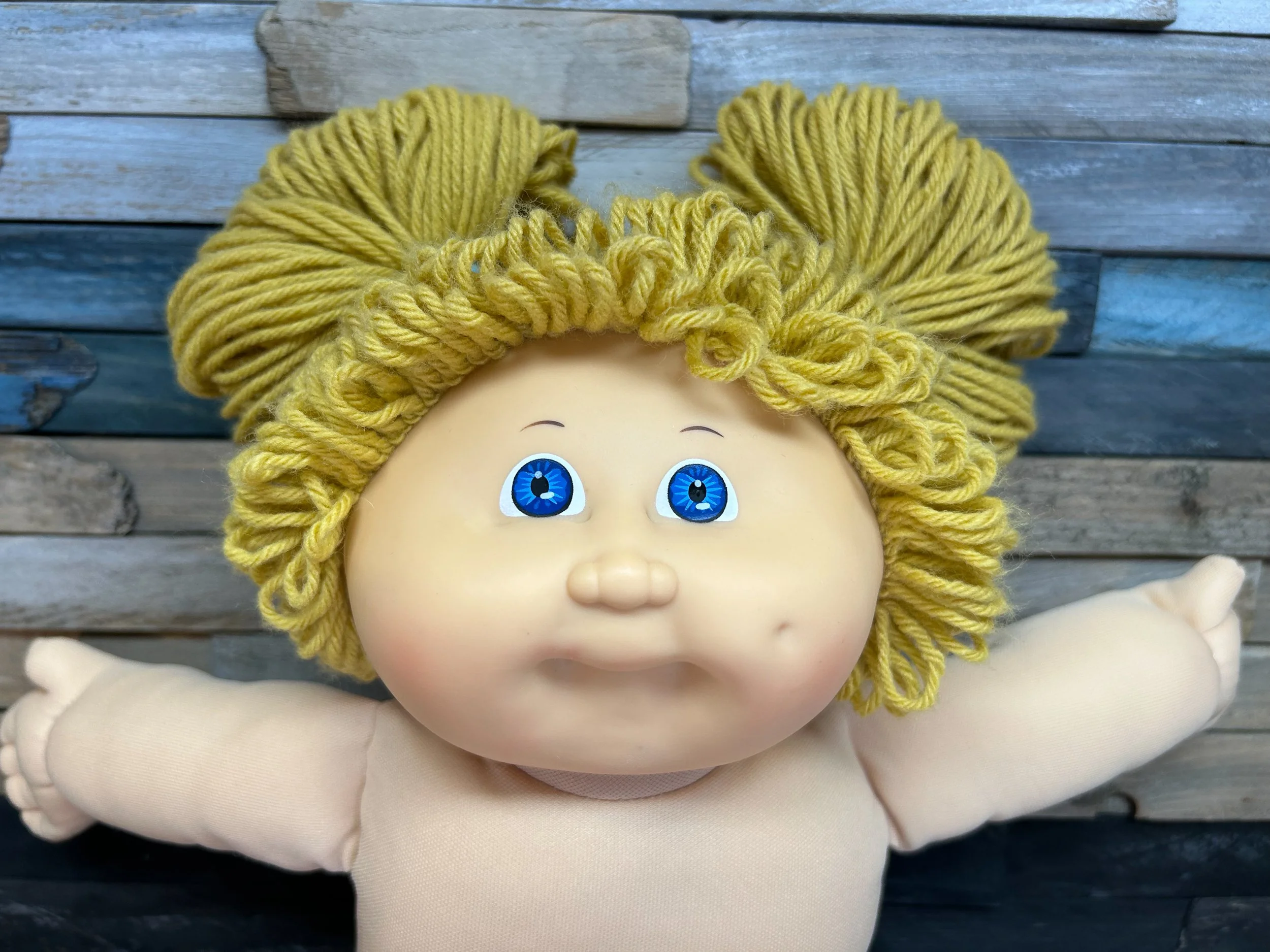 Golden hair & blue eyes