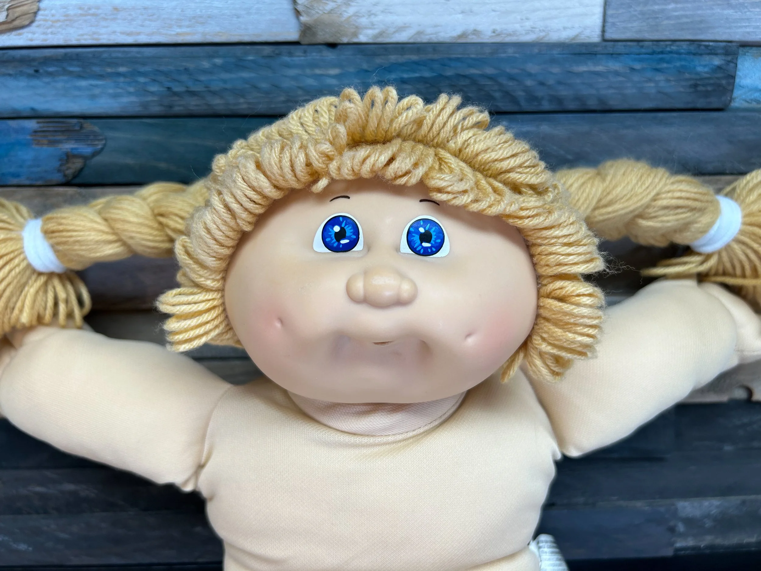 Golden hair & blue eyes