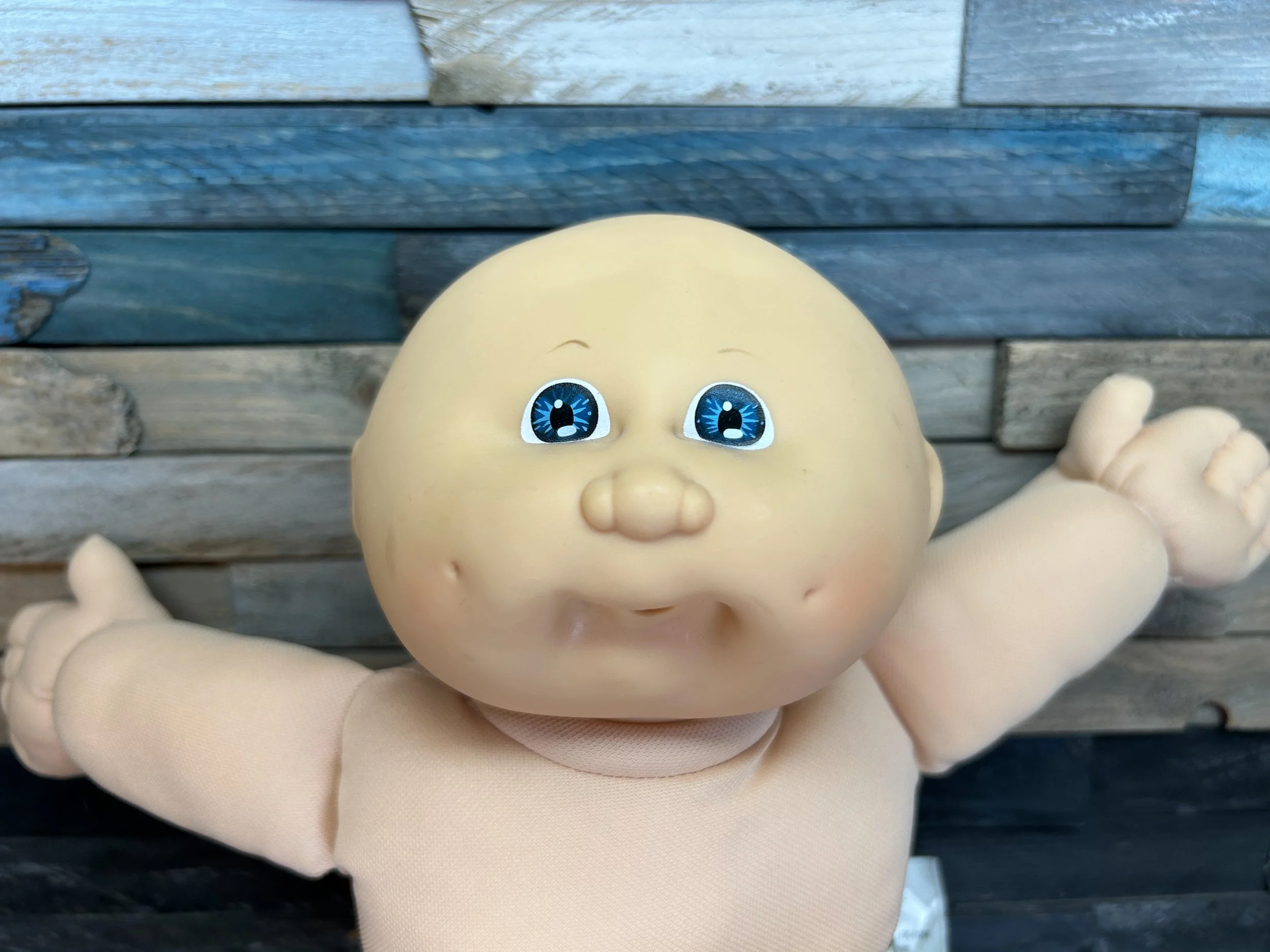 Bald & blue eyes