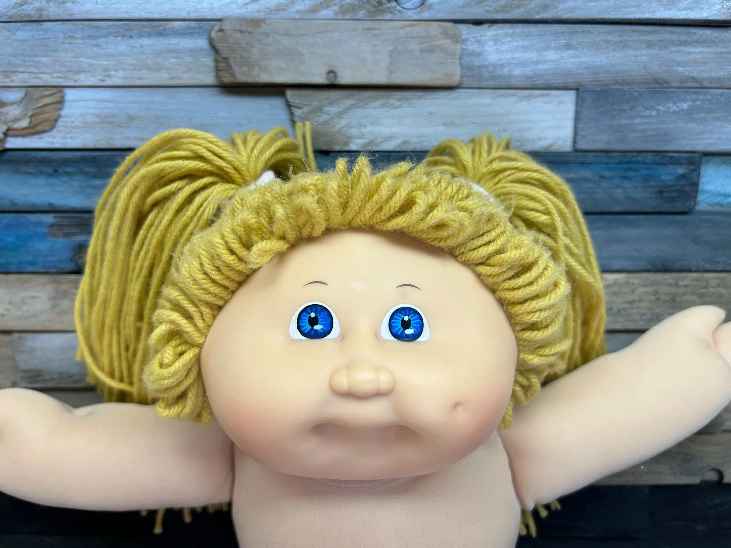 Golden hair & blue eyes