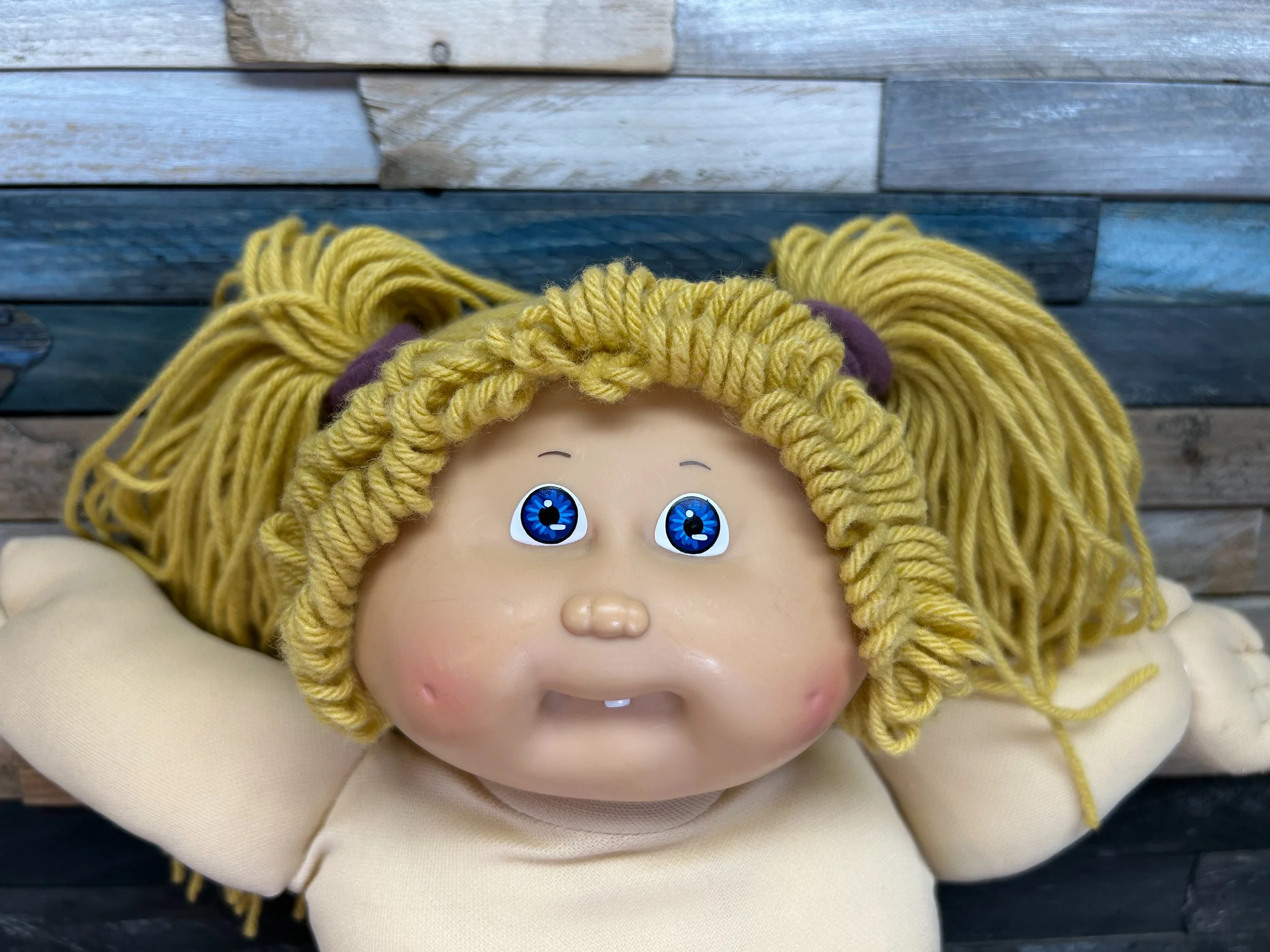 Golden hair & blue eyes