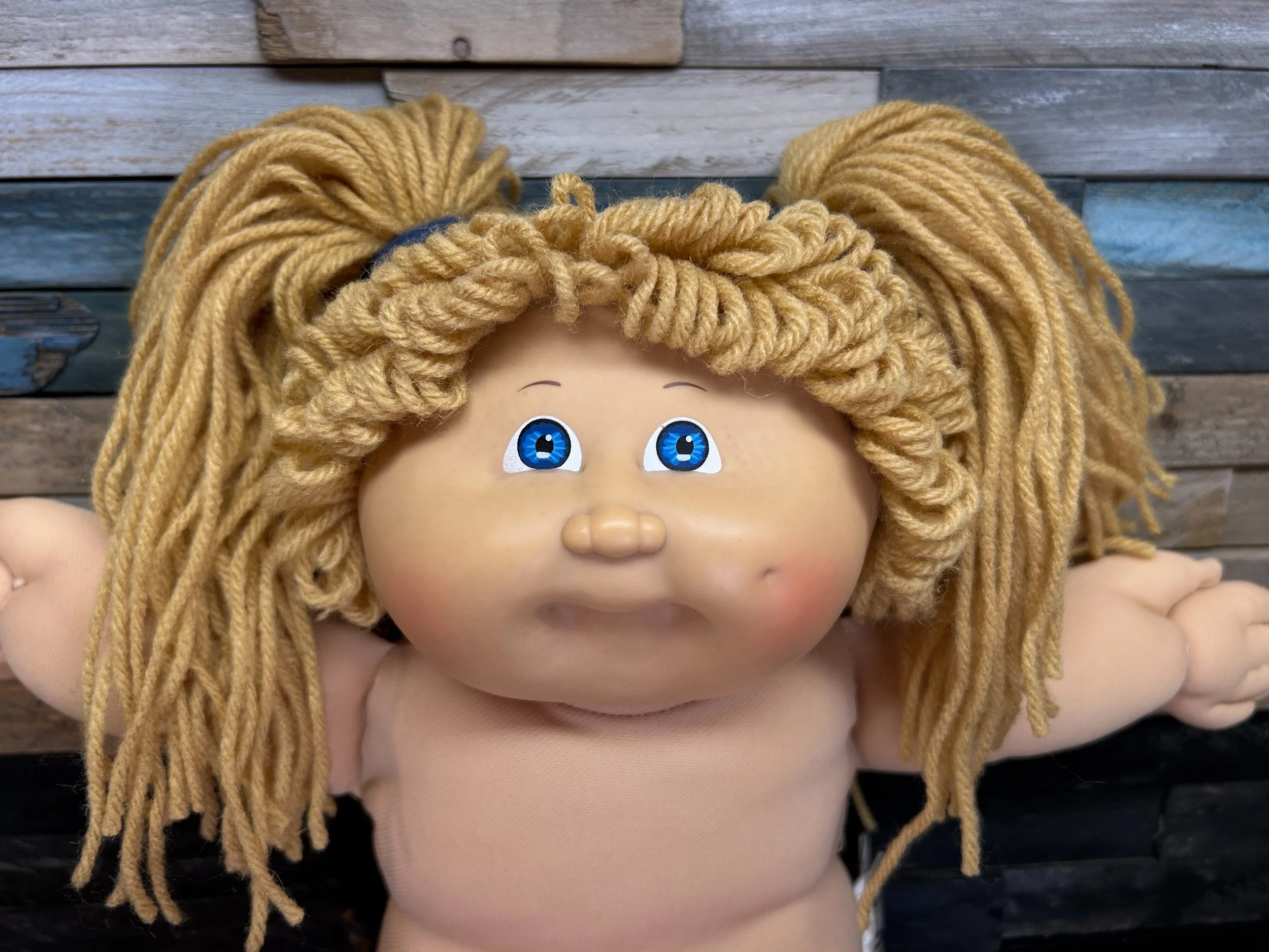 Golden hair & blue eyes