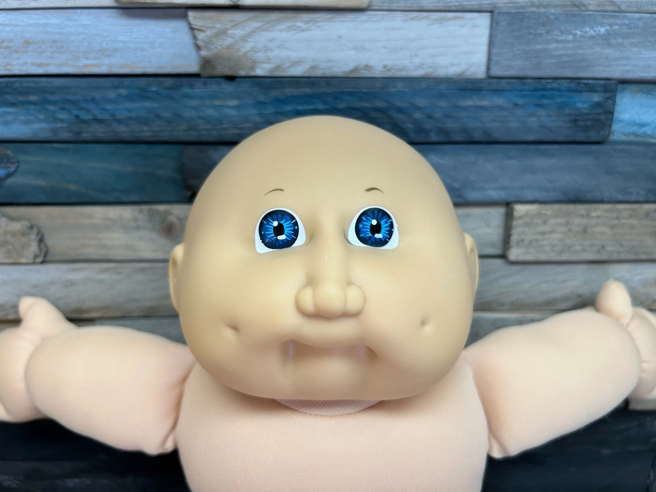 Bald & blue eyes