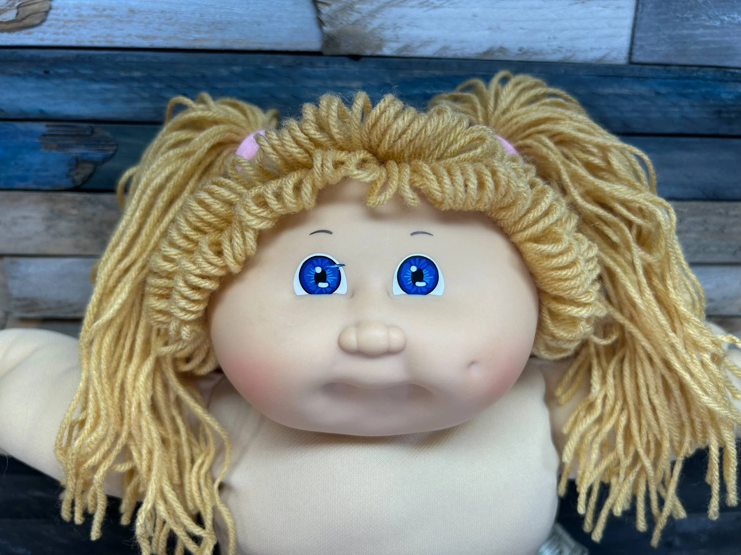 Golden hair & blue eyes