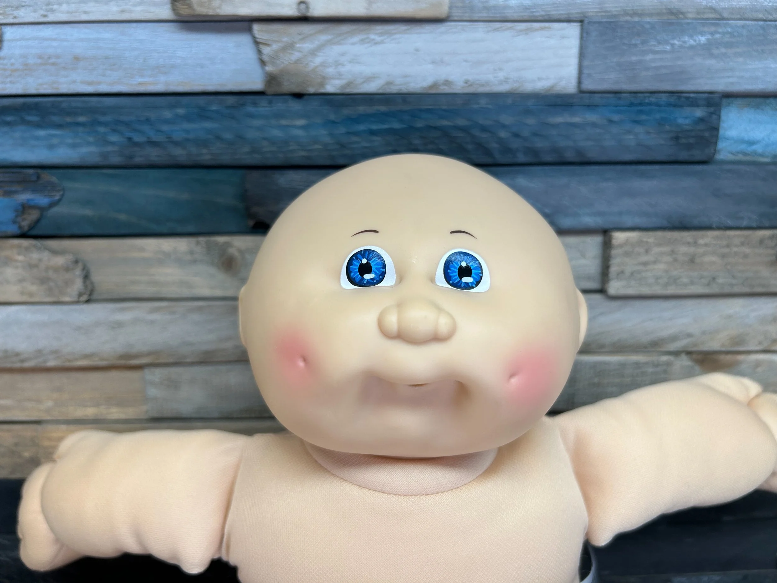 Bald & blue eyes