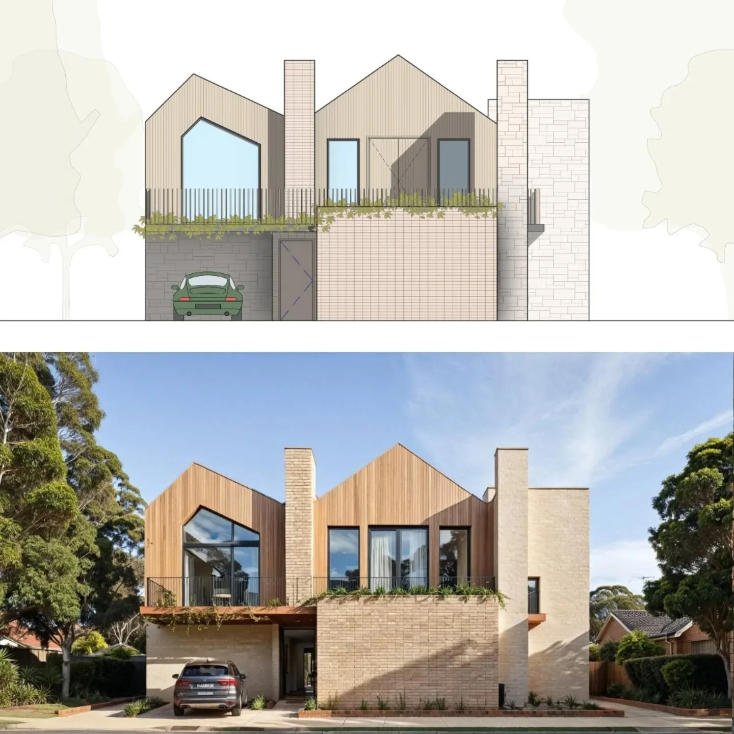 With rear lane access for residents, additional off-street parking for guest/family, functional internal spaces and a calm material pallette, this concept design allows for sophisticated family living or can accommodate dual tenancies/multi-generatio