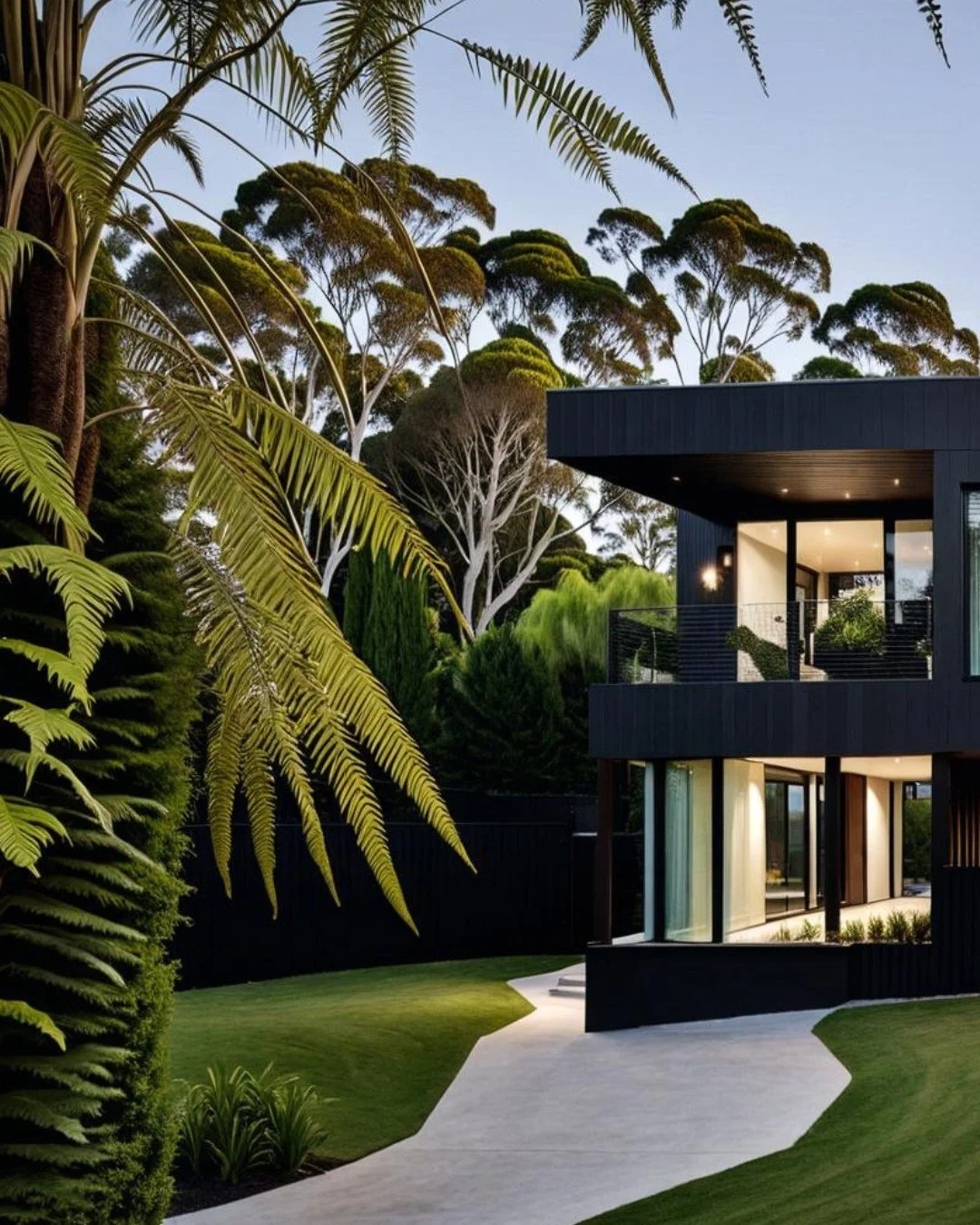 A masterclass in monochromatic drama, where black is used as a bold statement rather than a mere color choice.