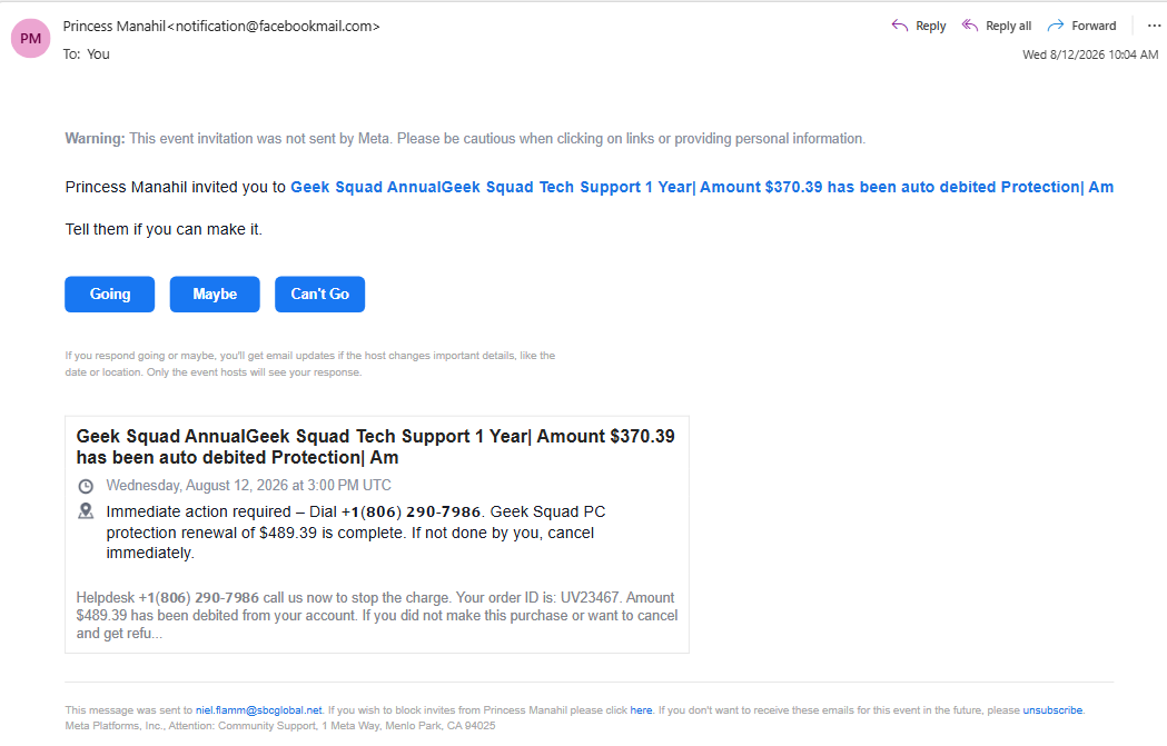 Apparently My Scam Social Calendar Is Getting Pretty Full