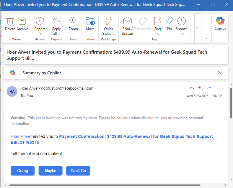 The Scammers Missed Me — Apparently My Geek Squad Membership Renewed Again