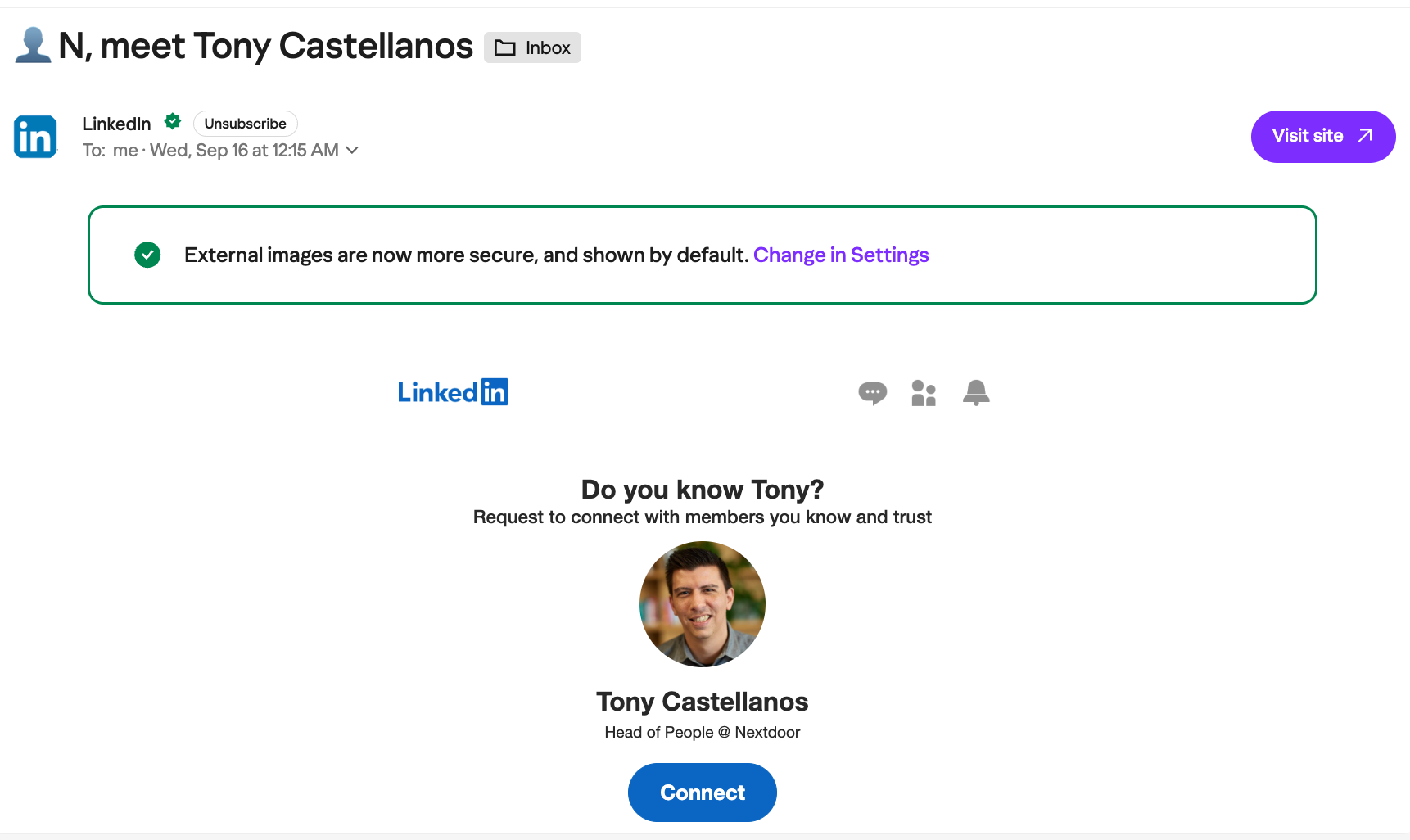 Day 94: LinkedIn Thinks I Should Meet Nextdoor’s Head of People. I Agree.