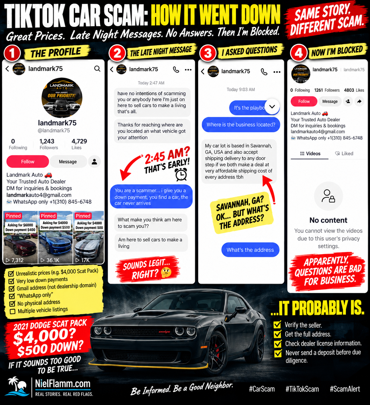 Update: The “Totally Legitimate” TikTok Car Seller Blocked Me