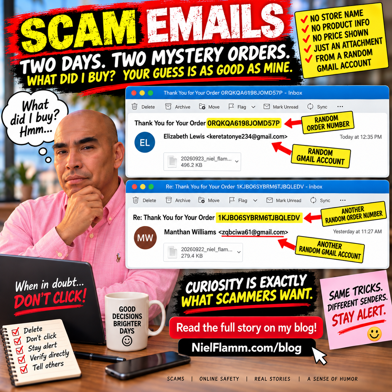 The Scam Emails Are Getting Lazy: “Thanks for Your Order”… What Order?