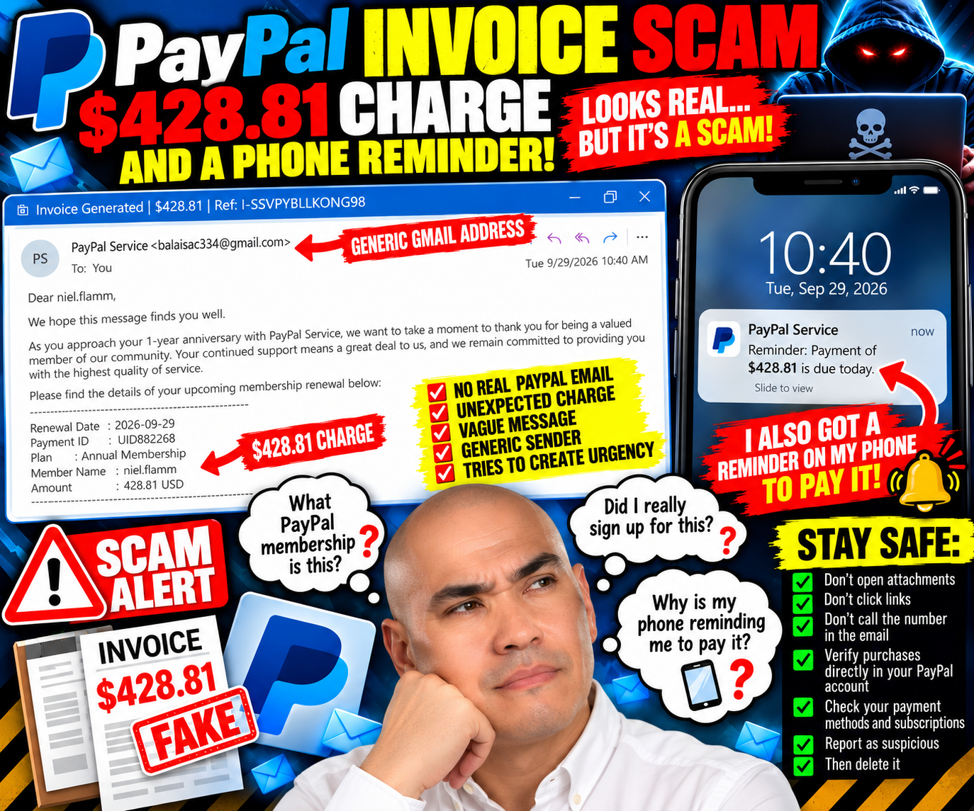 The PayPal Scam That Apparently Scheduled Its Own Reminder on My Phone
