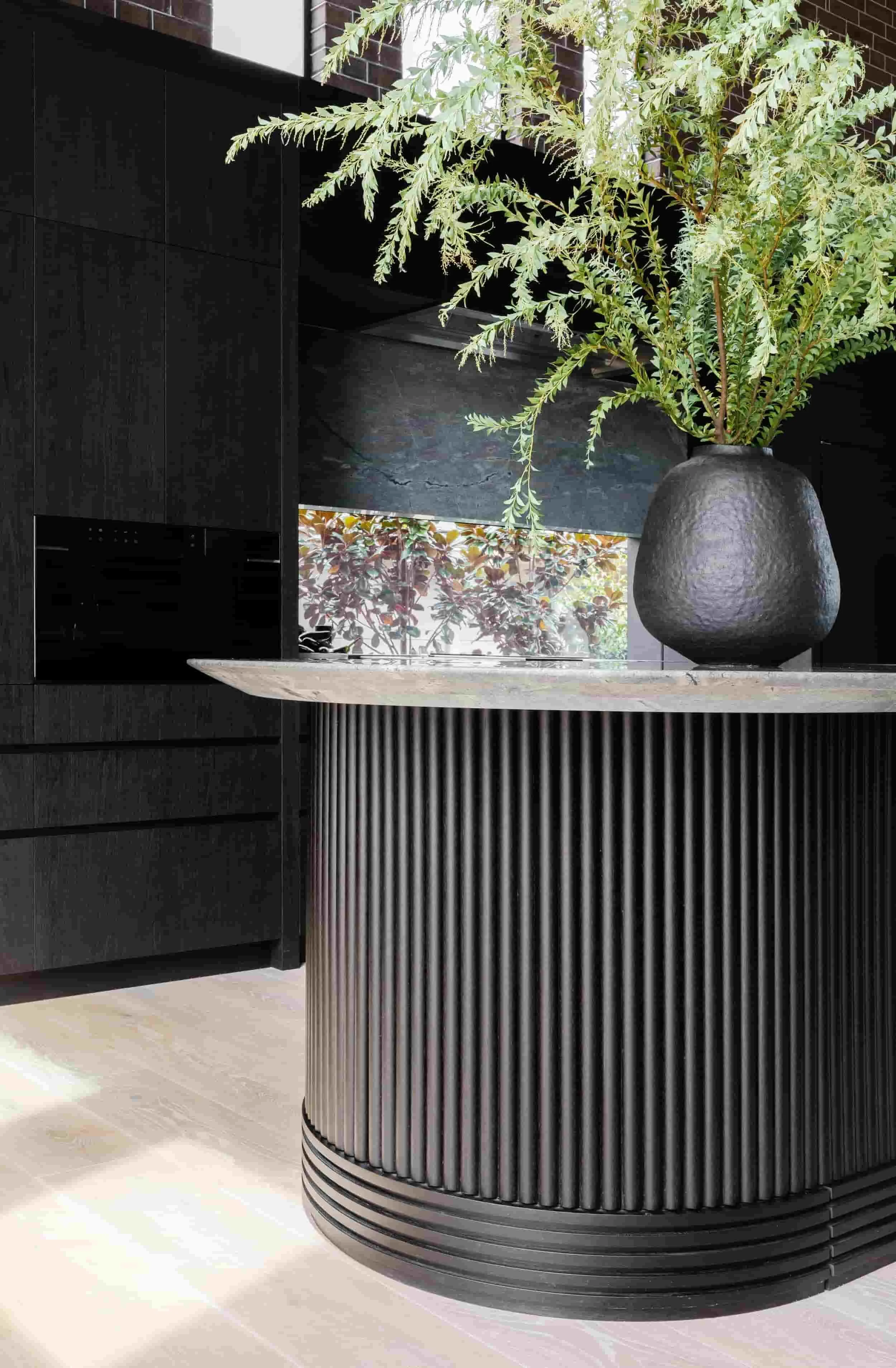 sydney kitchen design specialist - black veneer kitchen renovation and design kastell kitchens - sydney interior showroom