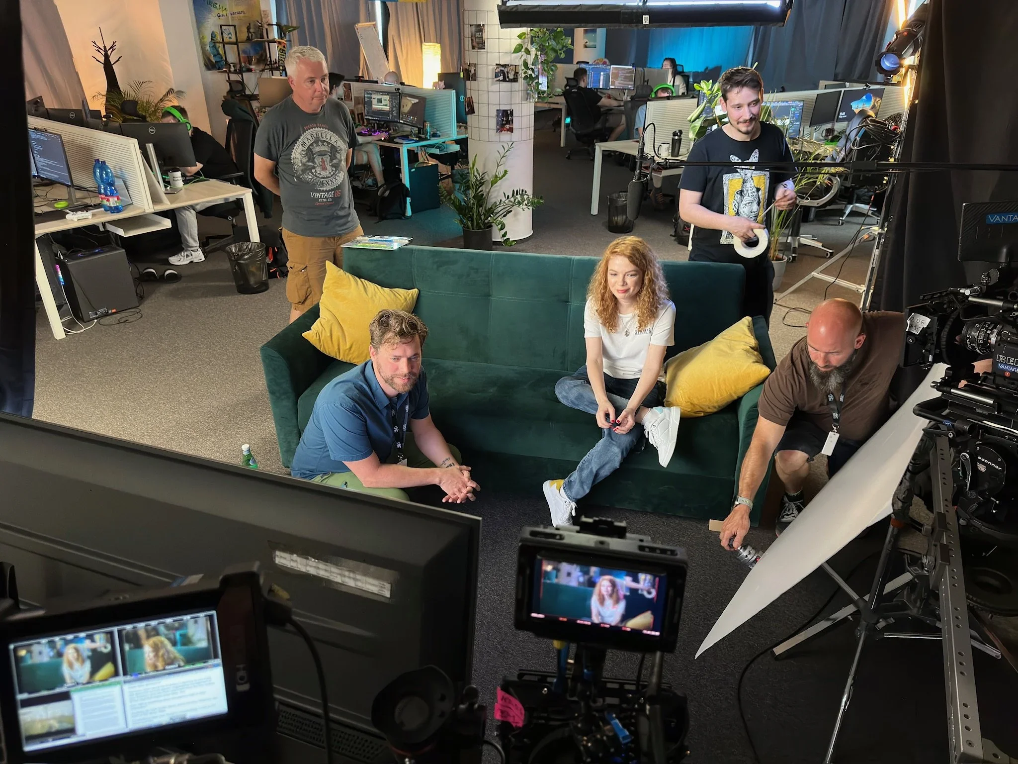 Behind the scenes director Zac Lim Eubank working with Mariia Grygorovych creative director of S.T.A.L.K.E.R. 2