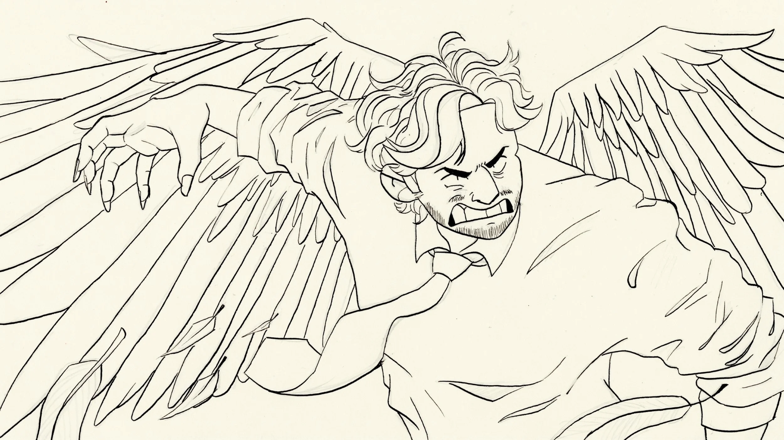 "Divine Wrath" Panel 2 Inks