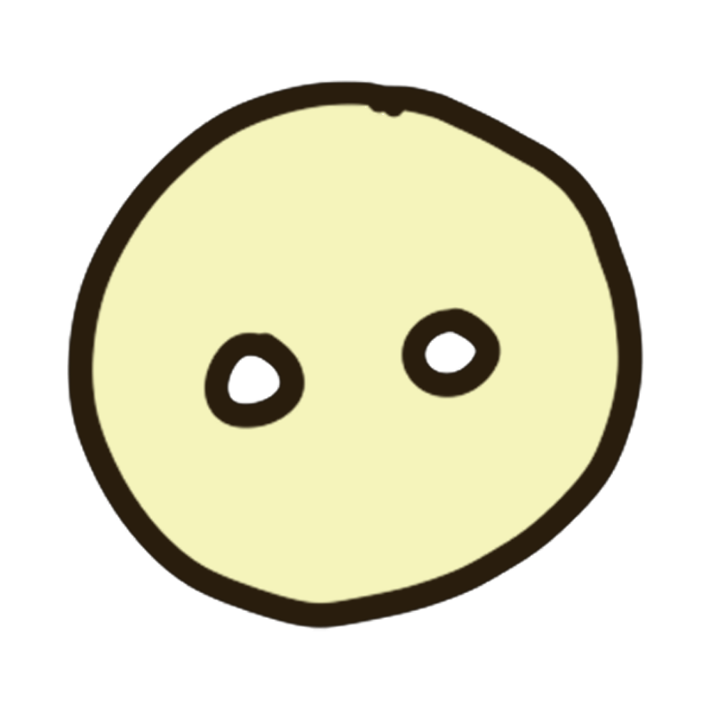 simple round face with two dot eyes drawing