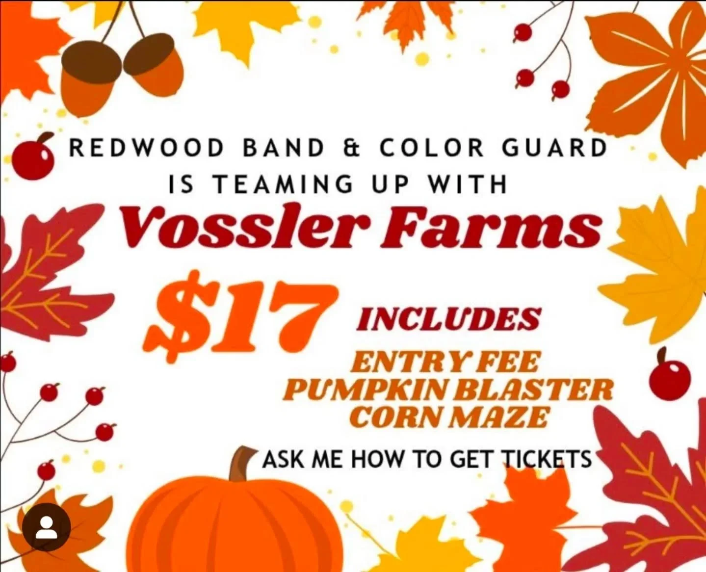 If you plan on going to the pumpkin patch, help support Avery and RHS Color Guard/Band. We have tickets for ya! Message me  if you want some!