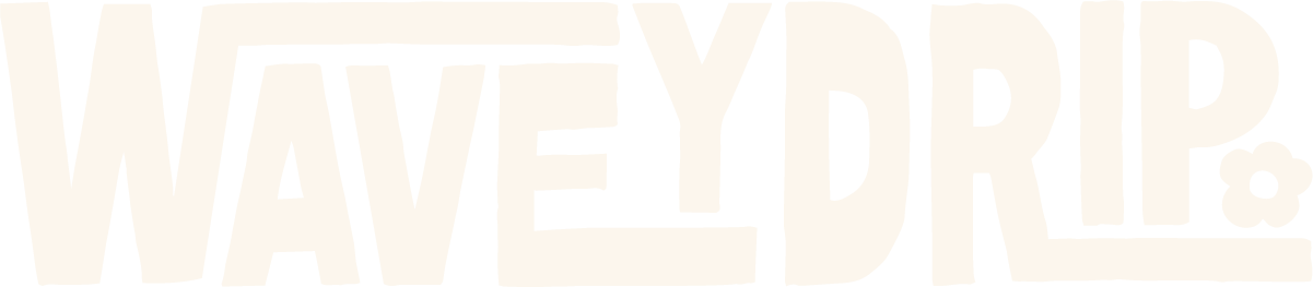Text reading 'WAVELYDRIP &' in bold, stylized font with a black and white color scheme.
