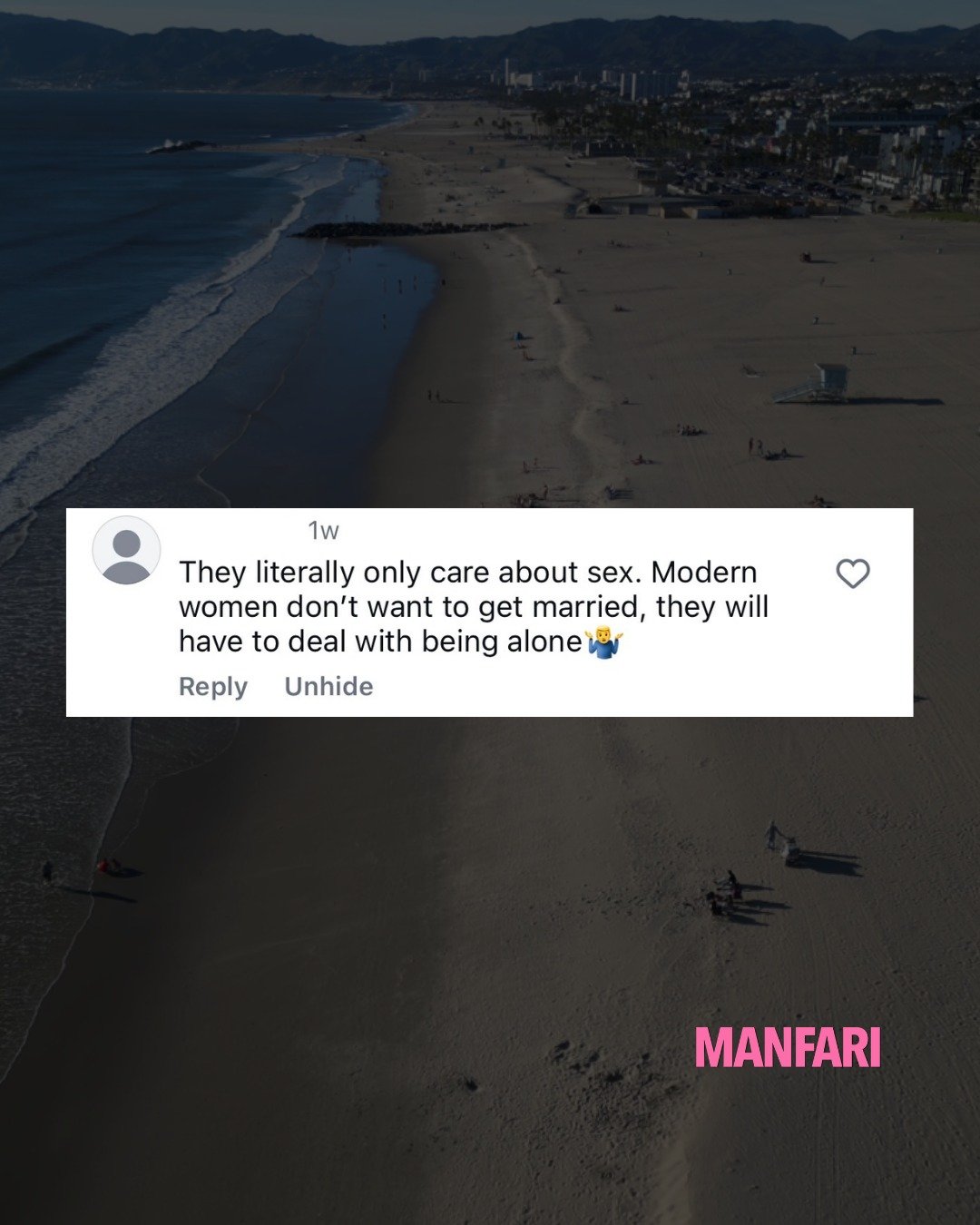 Some of our yummiest comments from the Manosphere. SHOCKING: So much misogyny and boys playing the victim. No wonder no one's dating anymore. And thus the need for the MANfari to find that elusive MAN.  Onward. 🐆🔎

#Manfari #HateComments #feminism 