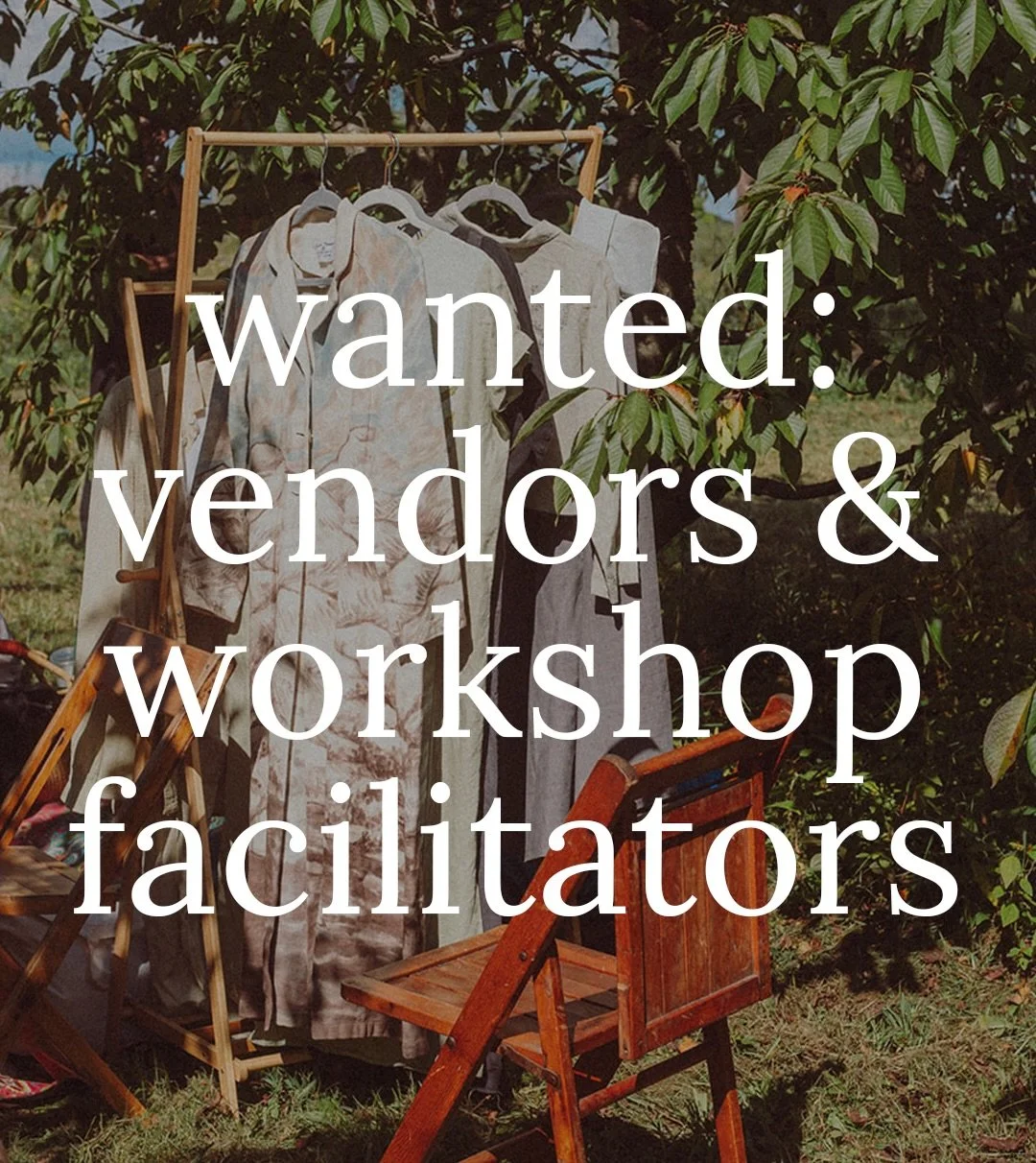 🔊 calling all makers, movers, and shakers! we are officially seeking vendors, workshop facilitators, nonprofits, and small businesses to be a part of our inaugural slow fashion fair on sat., september 26th.&nbsp;

if you have an idea for a live demo